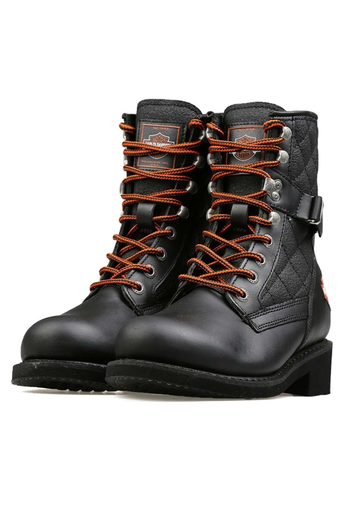 Harley Davidson 025G100078 New Worker Deri Postal Kadın Bot SİYAH-CİLT görsel 4