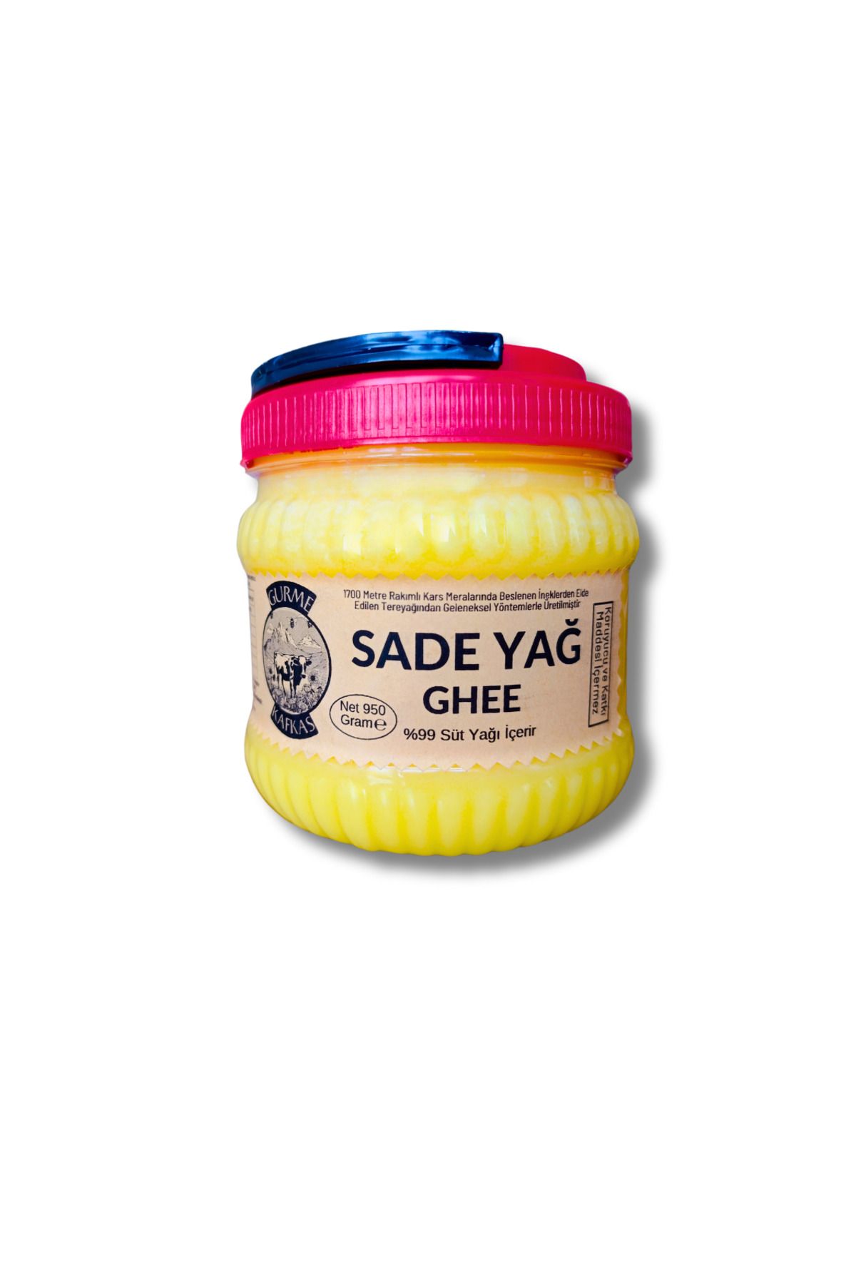 Gurme Kafkas Kars Sade Yağ ( Ghee, Eritilmiş Tereyağı, Sarı Yağ ) Net 950 Gram