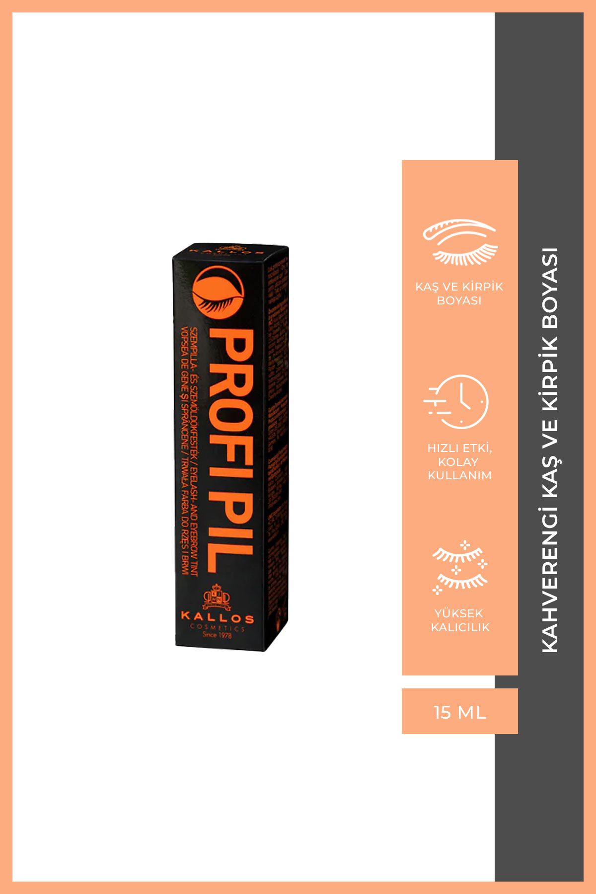 رنگ ابرو KALLOS PROFI باتری و مژه 03 قهوه ای 15 میل Kallos Cosmetics