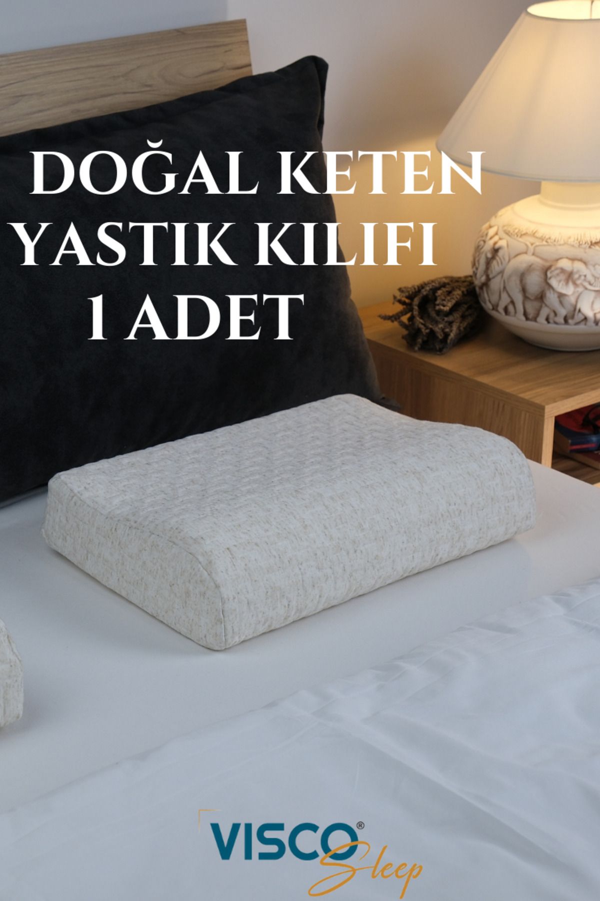 visco Yastık Kılıfı Peon Doğal Keten Kılıfı (Yedek Yastık Kılıfı)