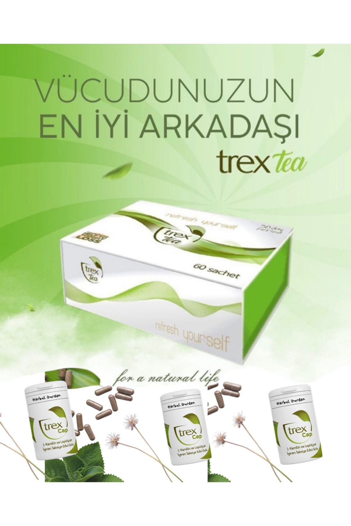 Trex Tea Trex & Kapsül Detox Çayı Tea 120 Günlük