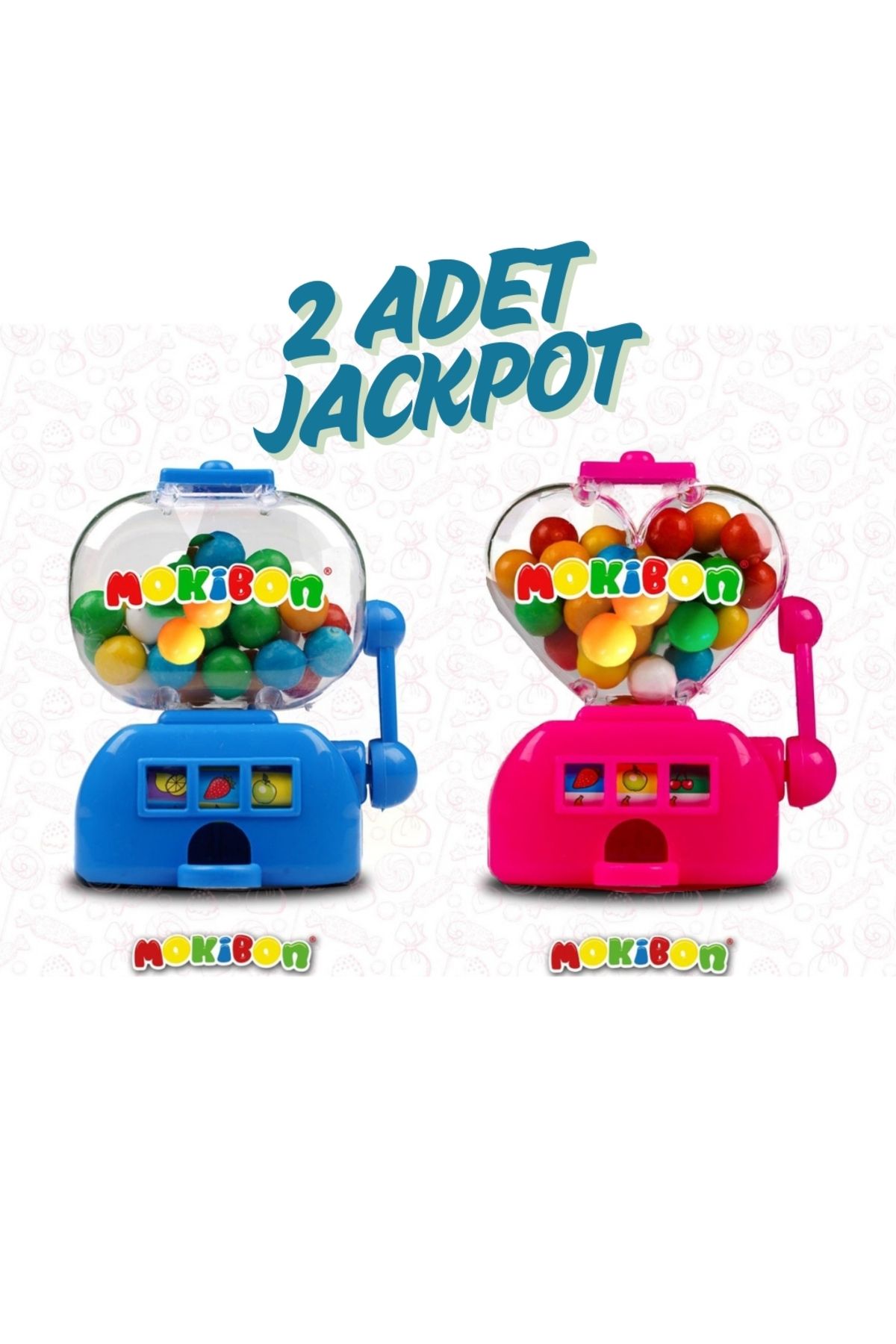 MOKIBON Jackpot Sakız Makinası 2 Adet (Mavi ve Pembe)