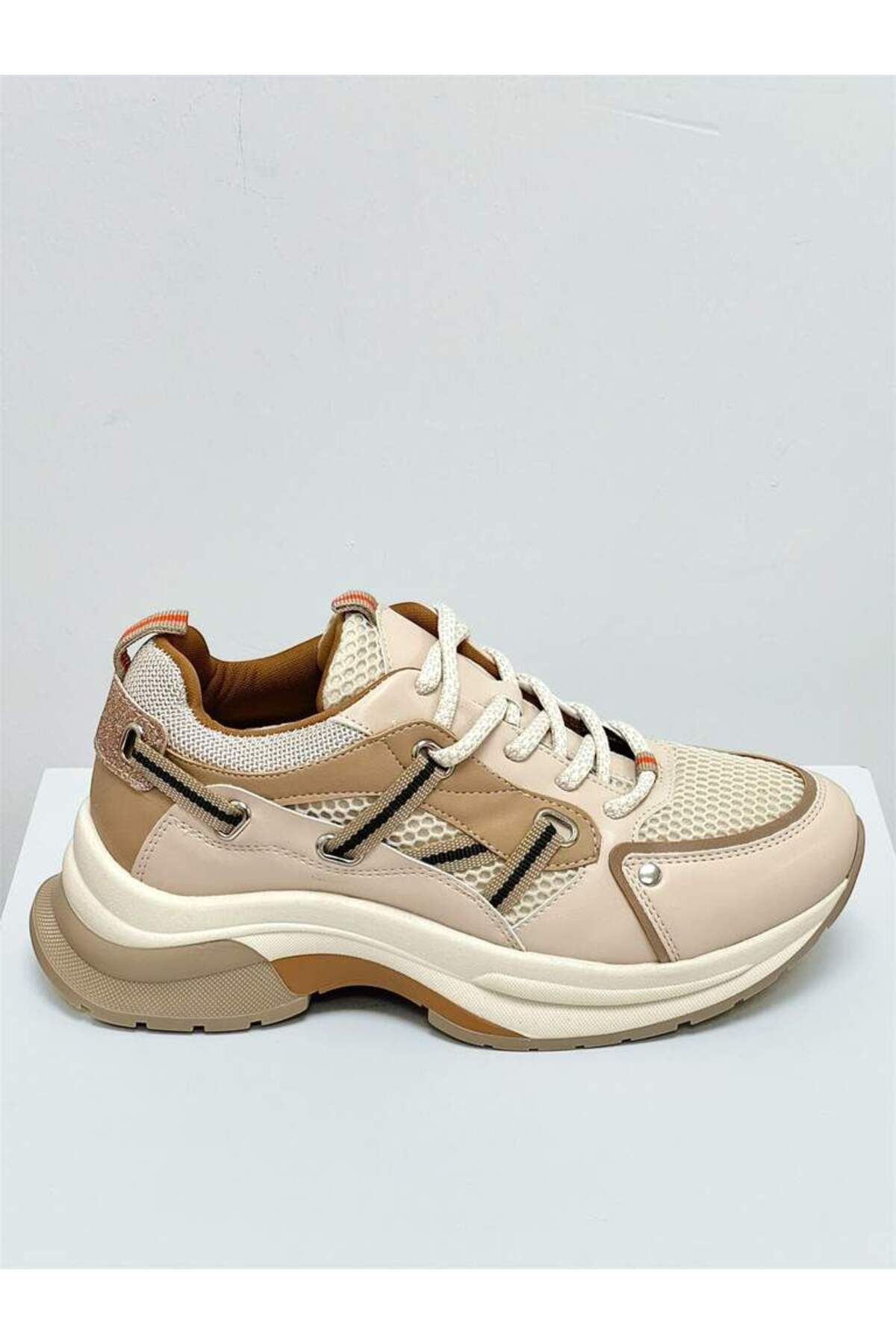 KRISTE BELL-Beige/Mink Comfortable Thick Sole Lace-Up Casual Sports Women's Shoes 4