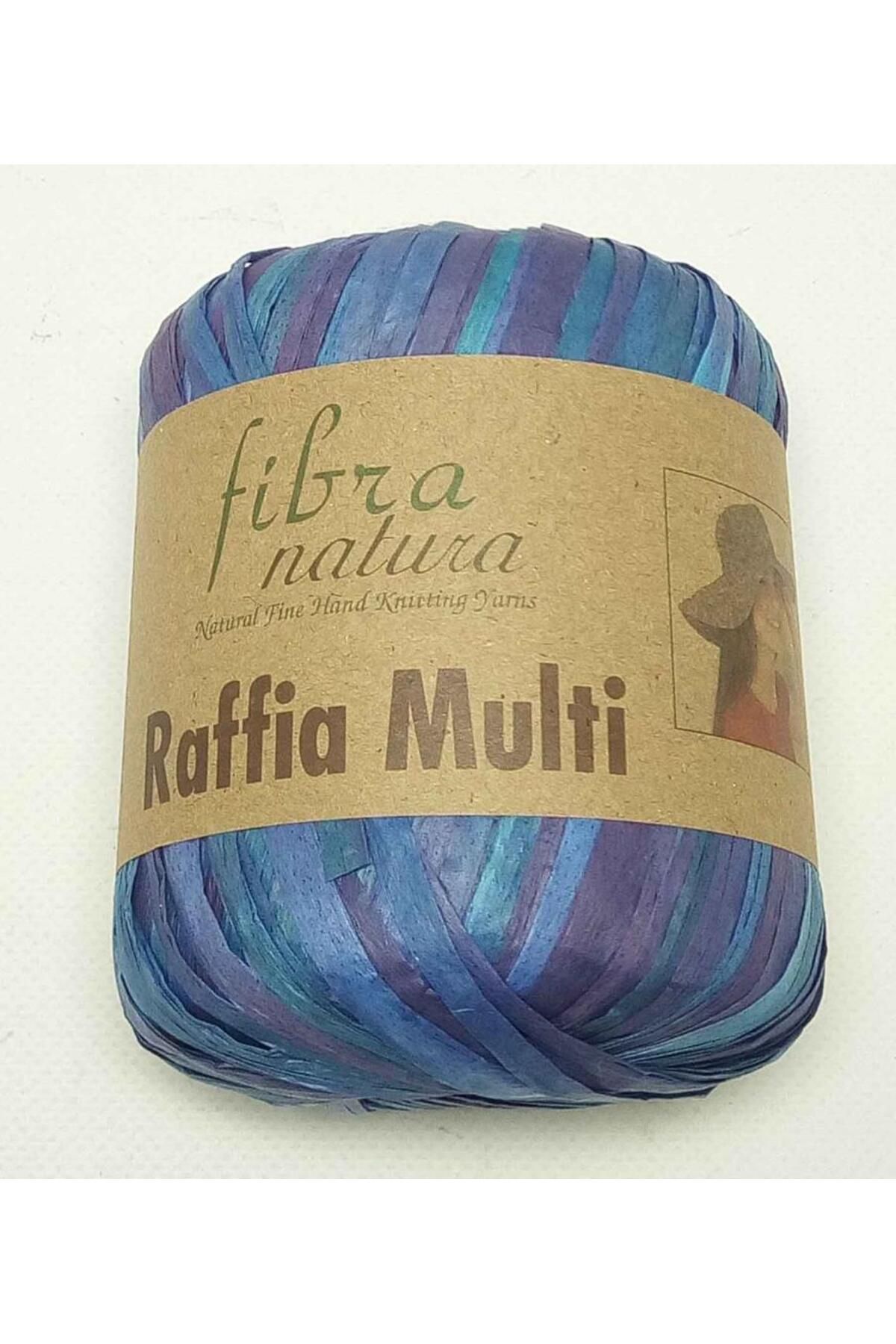 Nusrat Bilişim Çanta Aksesuar Himalaya Rafya, Raffia Multi , Mavi Ebruli