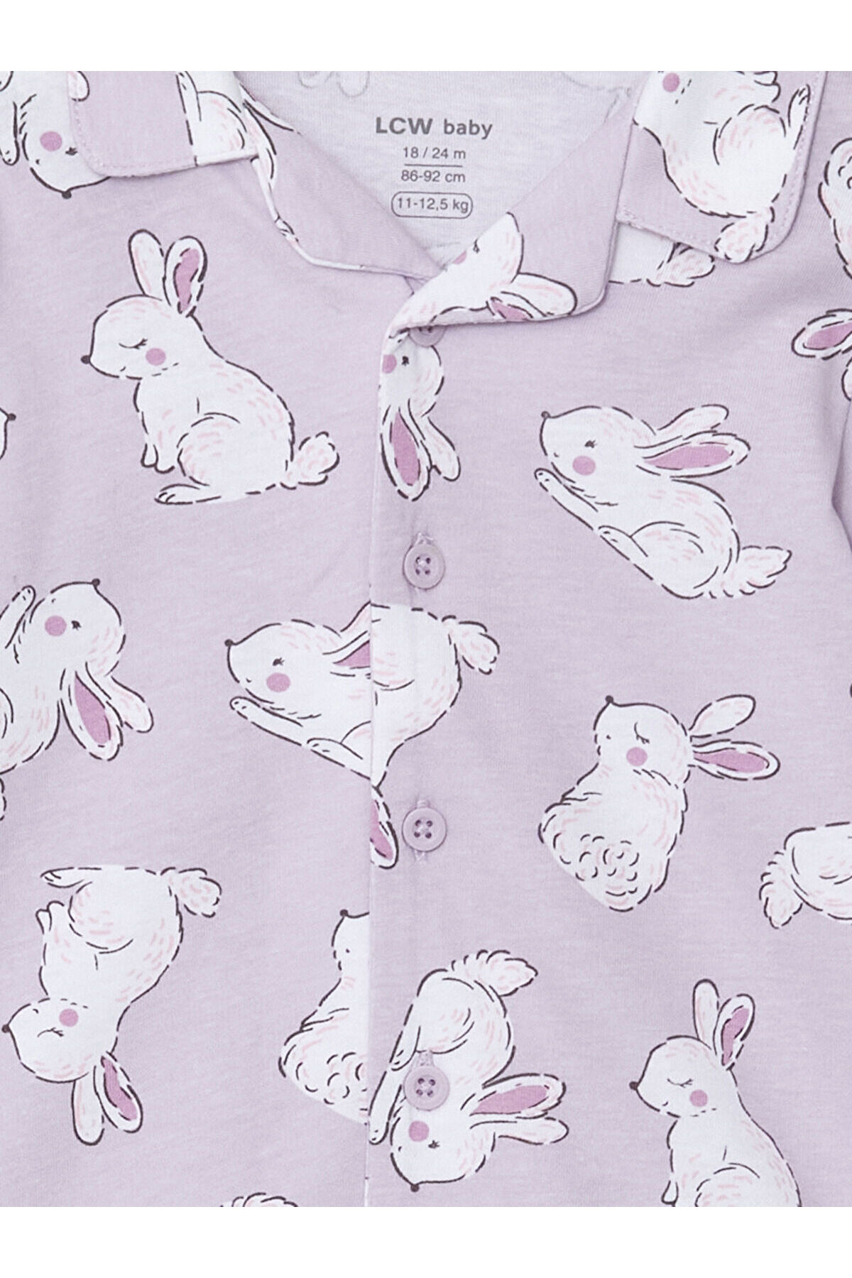 LC Waikiki LCW baby Lila Gömlek Yaka Kız Bebek Pijama Takımı fotoğrafı 3 (önizleme)