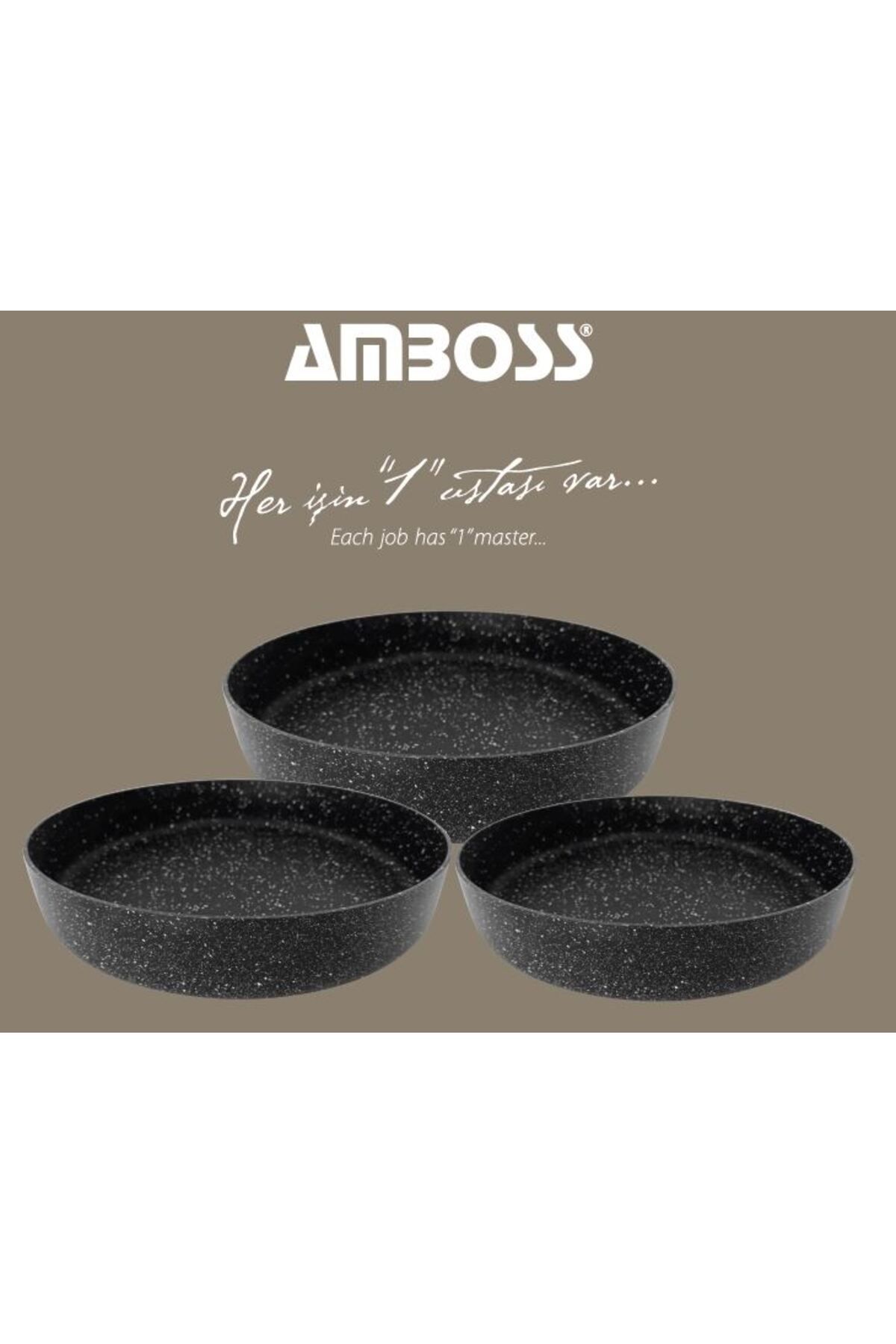Amboss-OLIVIN 3 PCS GRANITE OVEN TRAY SET BLACK 6