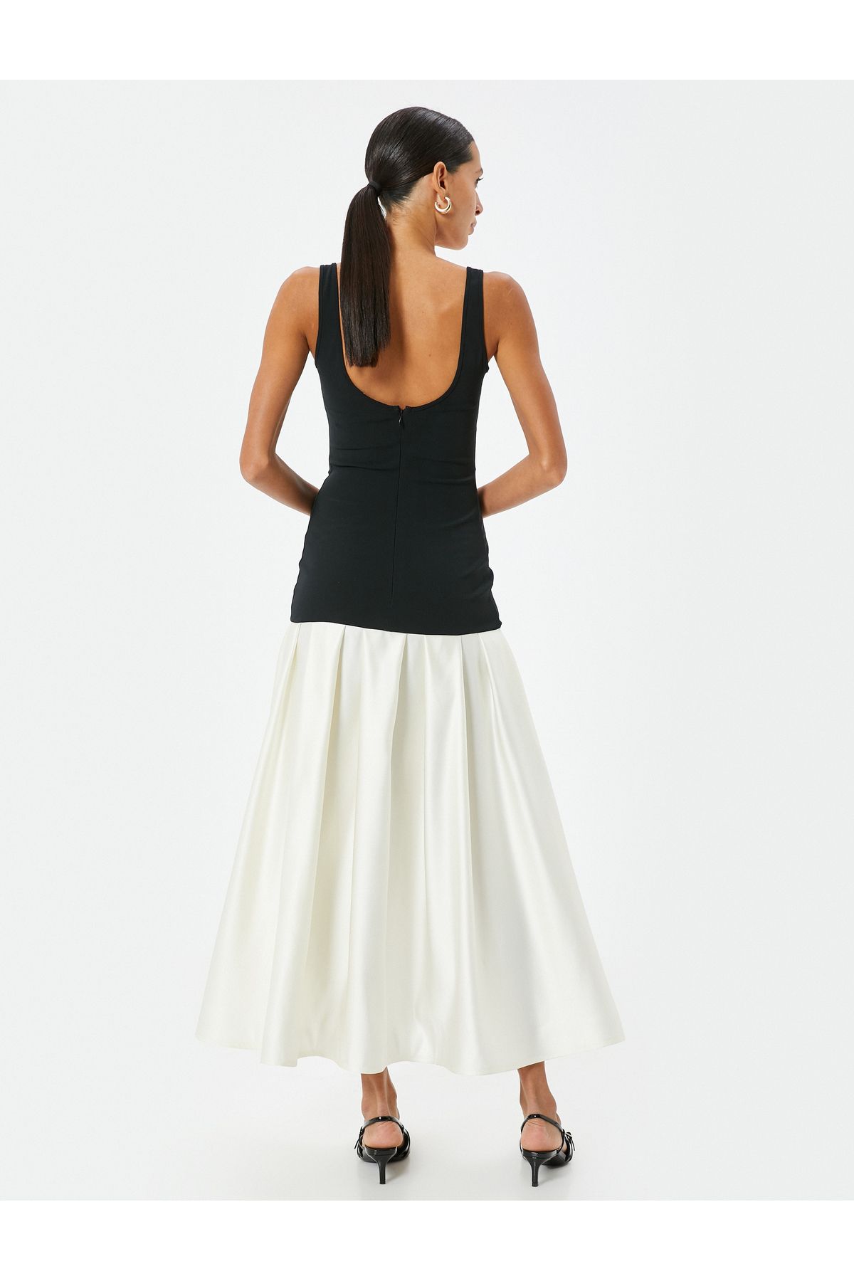 Koton-Rochie midi color block - Decolteu U fără mâneci 5