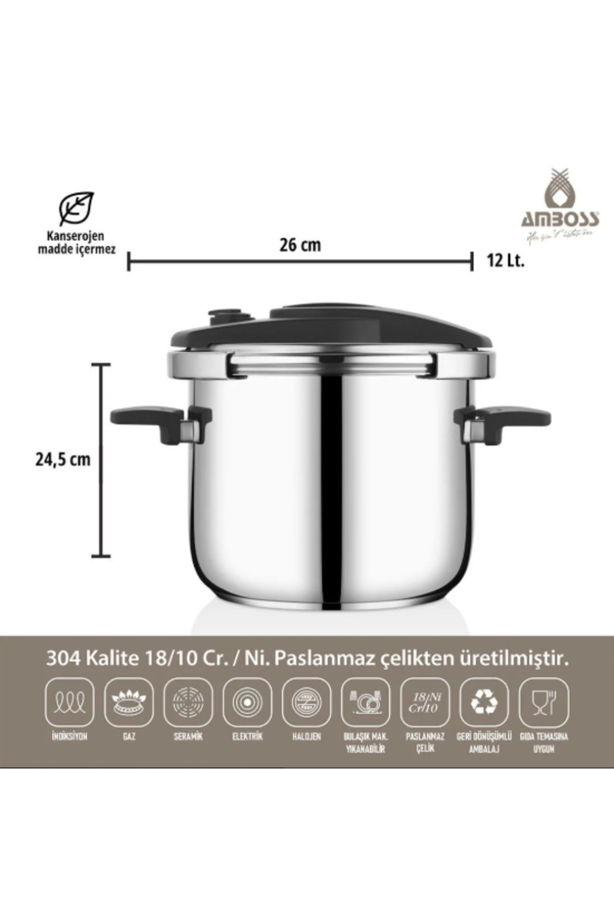 Amboss-ENIO PRESSURE COOKER 12 L - Ø 26 cm 2