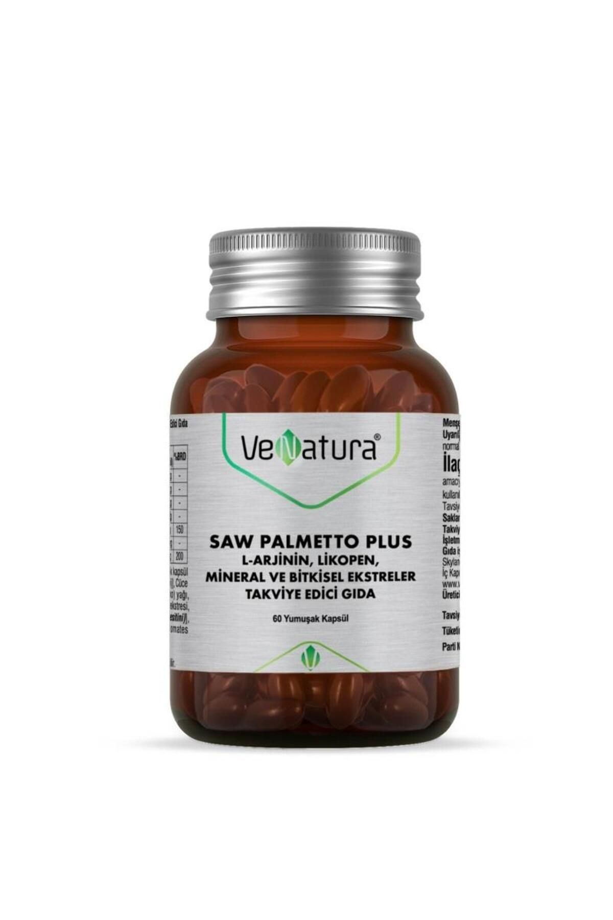 VeNatura Saw Palmetto Plus L-Arjinin Likopen Mineral ve Bitki Ekstreleri 60 Kapsül