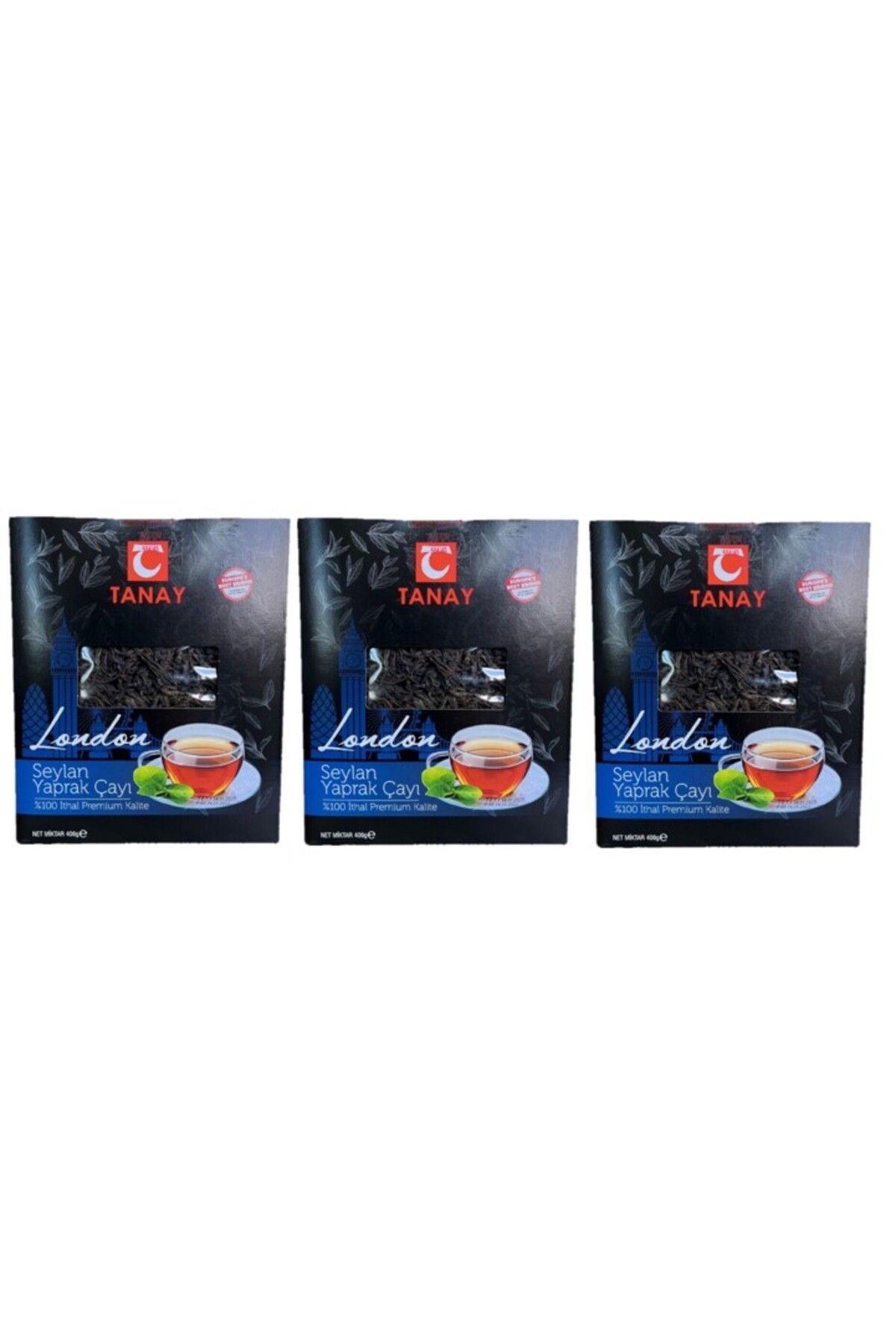 Tanay LONDON İTHAL YAPRAK SEYLAN ÇAY 400 gr X 3 ADET