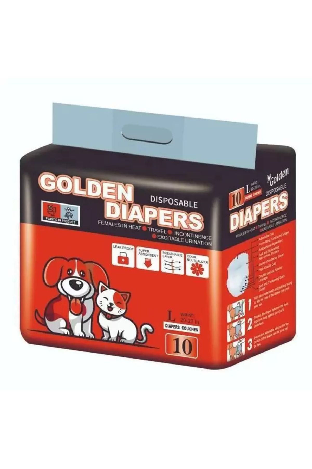 Albatros Store Golden Diapers Hijyenik Köpek ve Kedi Külodu L Beden 10'lu Paket