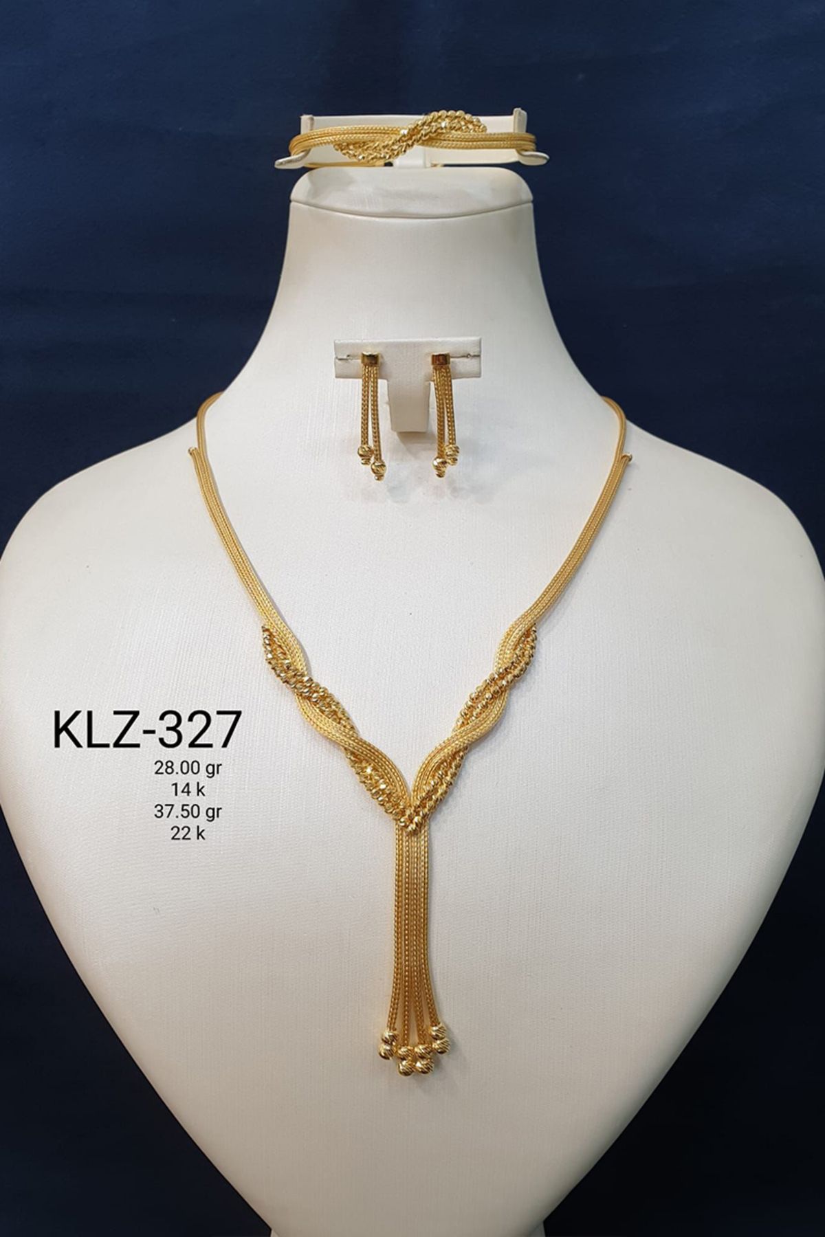 Bayralı Jewelry 14 Ayar Altın Set, Örgülü Altın Kolye, 28.00 gr