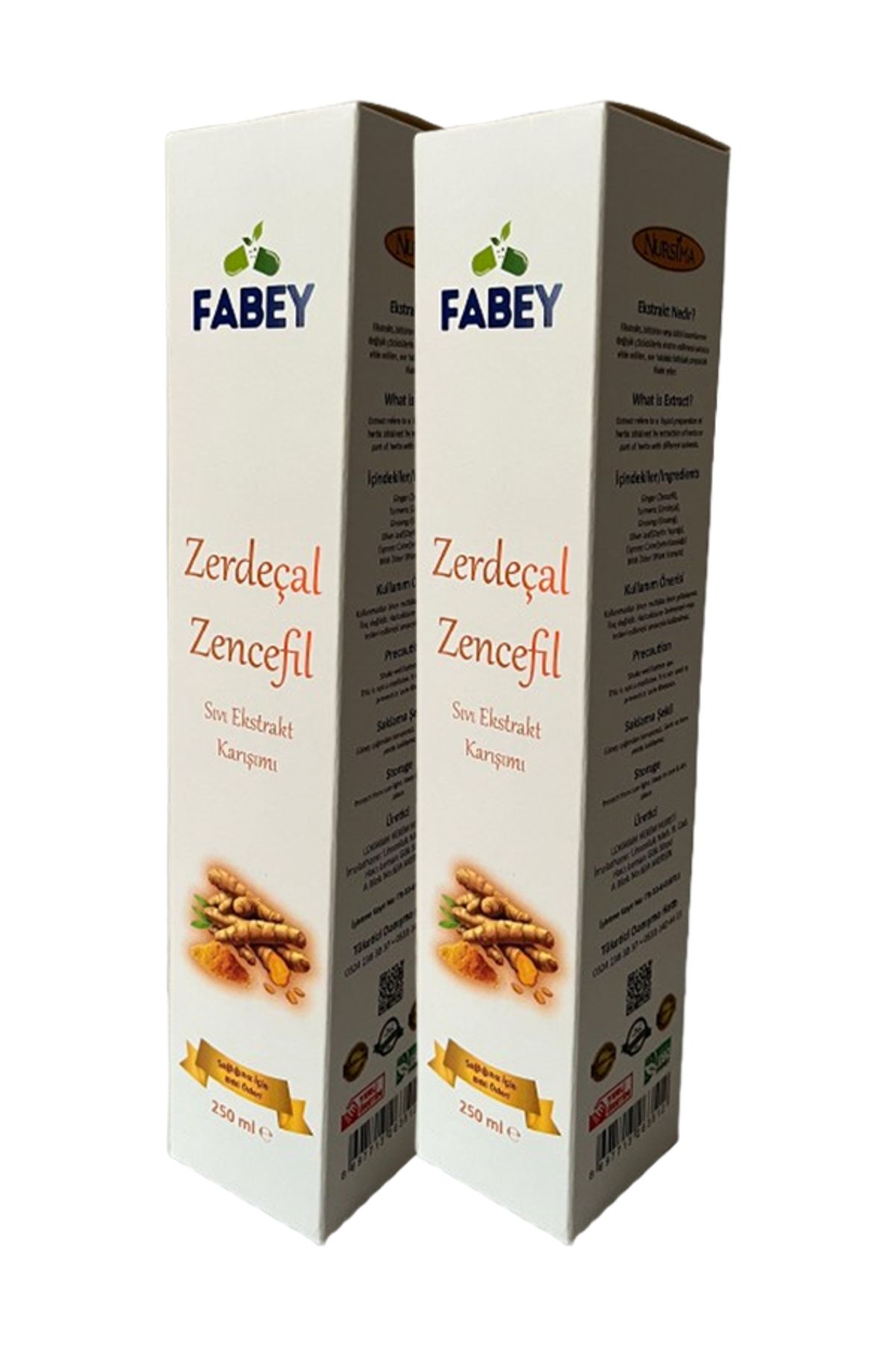 Nursima Zerdeçal Zencefil Sıvı Ekstrakt Karışımı 250 ml, 2 ADET