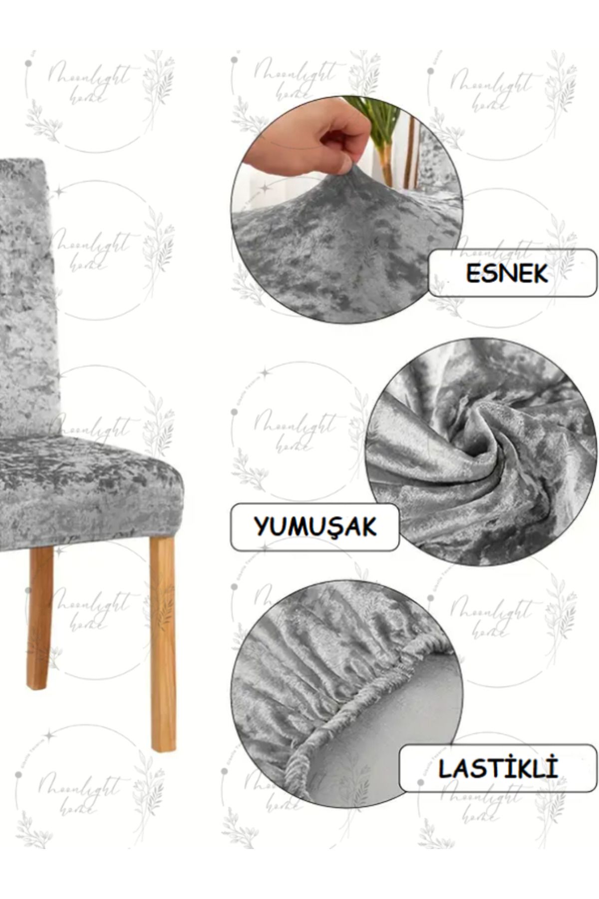 Gibella-Turquoise Velvet Chair Cover 1 Piece 3