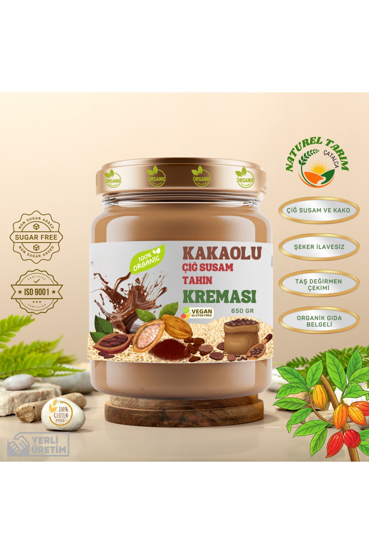 NATUREL KOKAOLU ÇİĞ SUSAMLI TAHİN