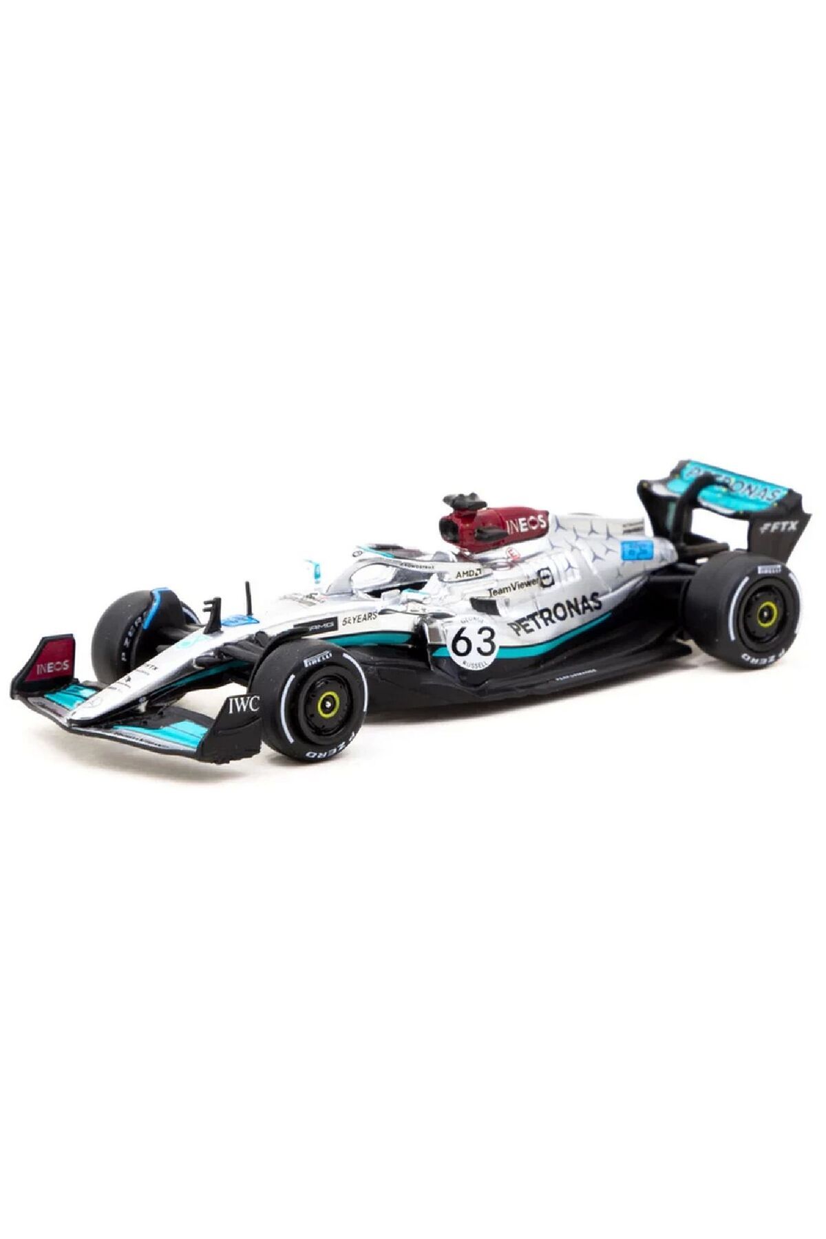 Oyuncakmatik 1:64 Diecast Mercedes-AMG F1 W13 E Performance, Belgian GP 2022, George Russell Tarmac Model Araba