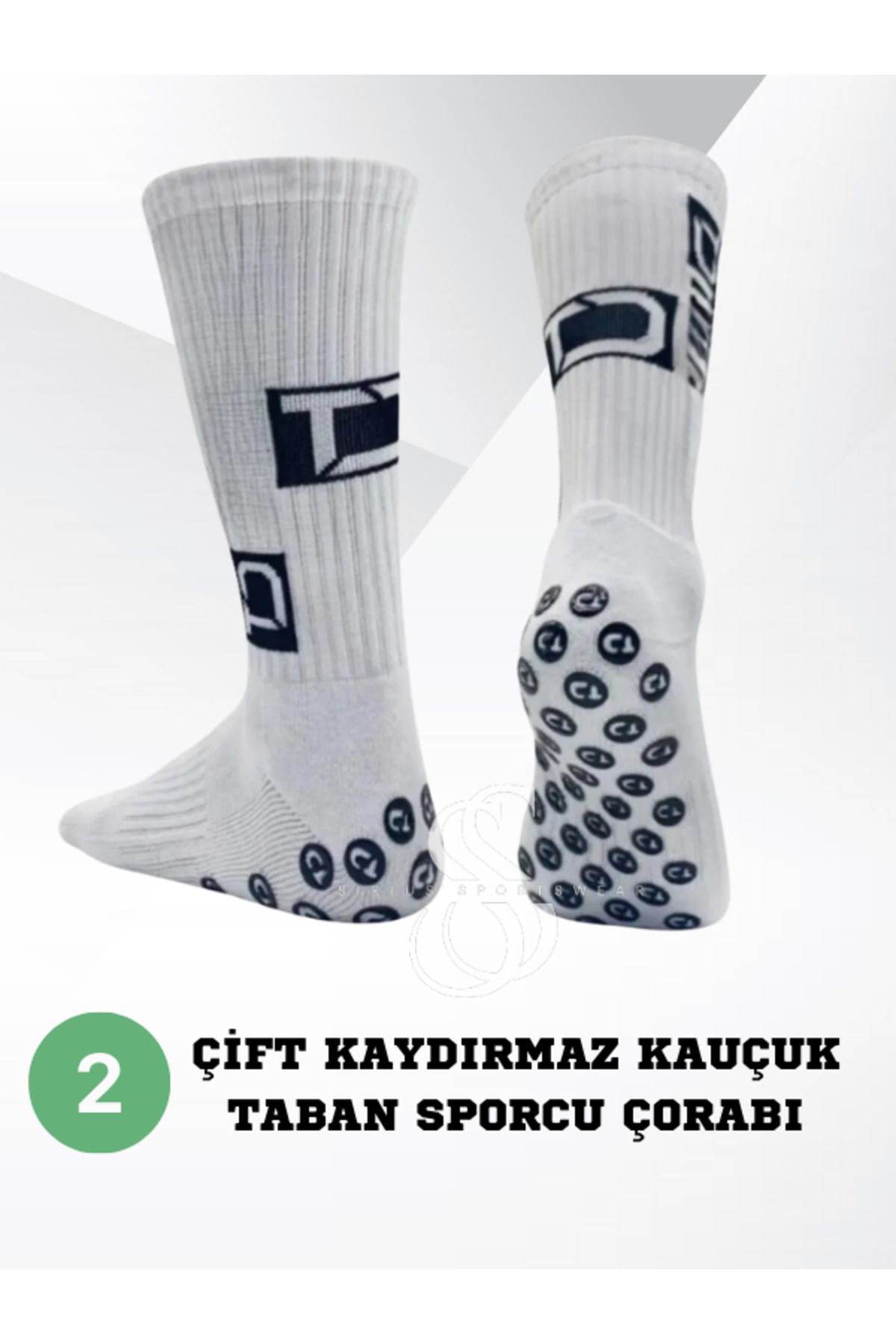 Sirius Sportswear 2 Çift Futbol Pro Performans Kauçuk Kaydırmaz Taban Dikişsiz Maç Sporcu Tozluk Halı Saha Çorap Set