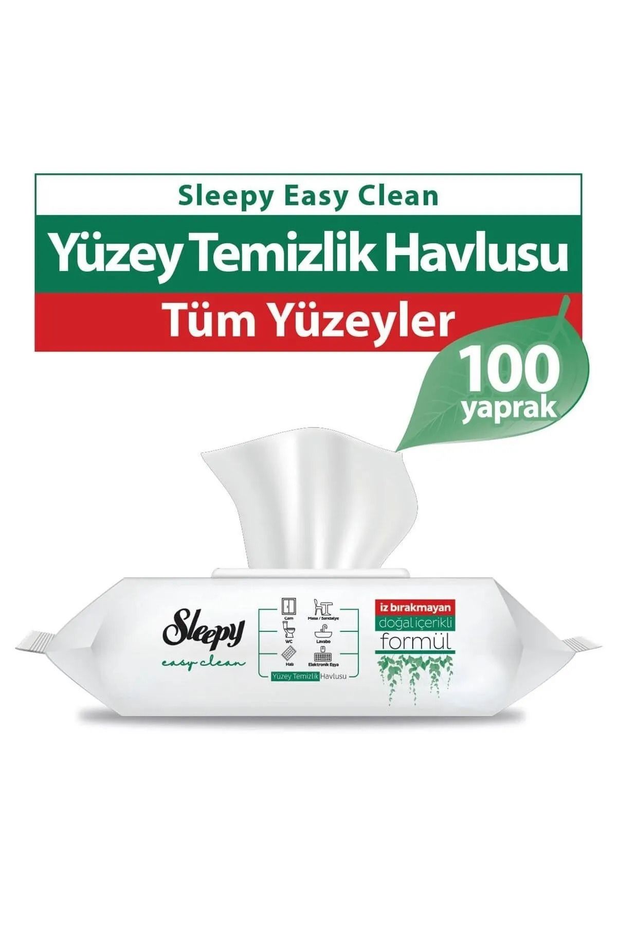 Sleepy Easy Clean Parabensiz Yüzey Temizlik Havlusu Beyaz Sabun Kokusu 100 Yaprak