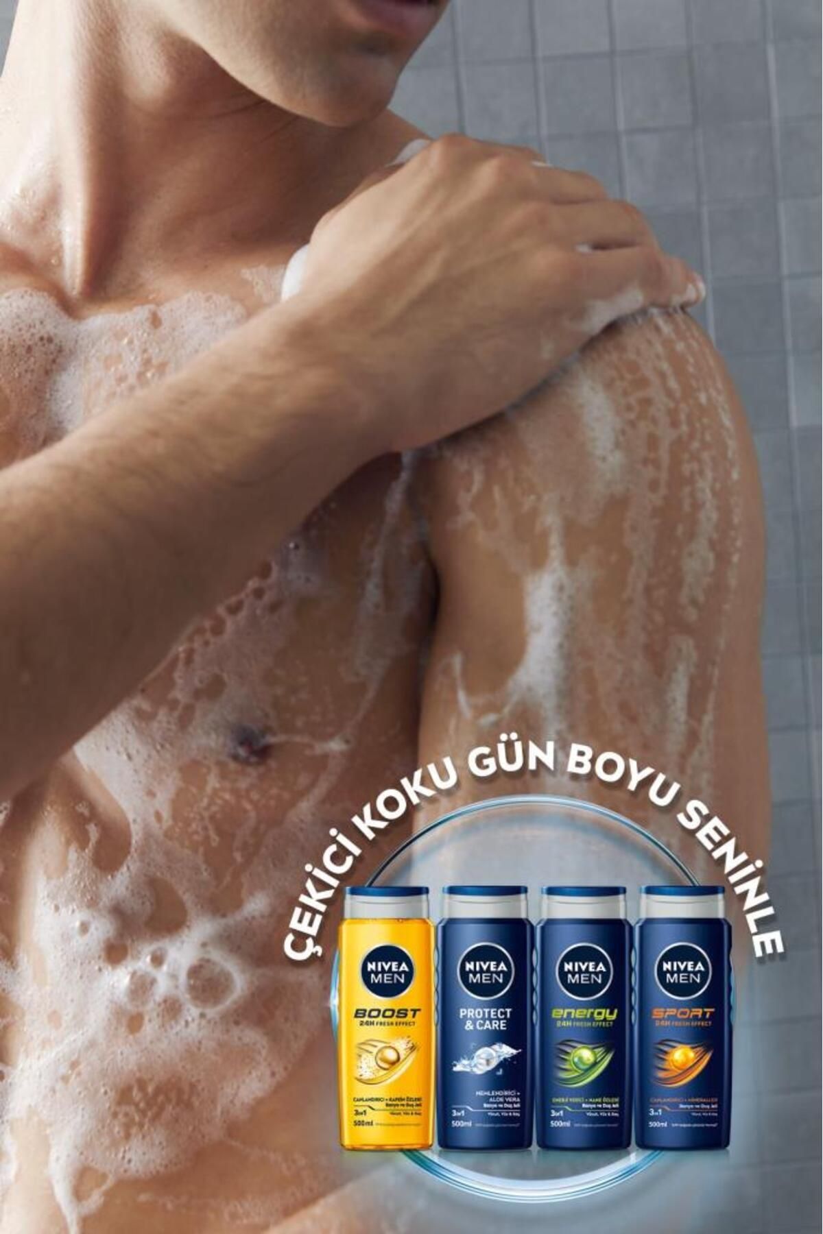 NIVEA-Men's Original Care-Smooth Feeling Shower Gel That Makes the Skin Soft-500 ml 2