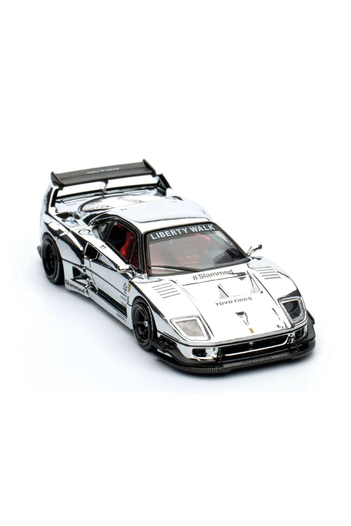 Oyuncakmatik 1:64 Diecast Ferrari F40 Chrome Silver LBWK F40 Hobby Expo China 2024 Inno Model Araba