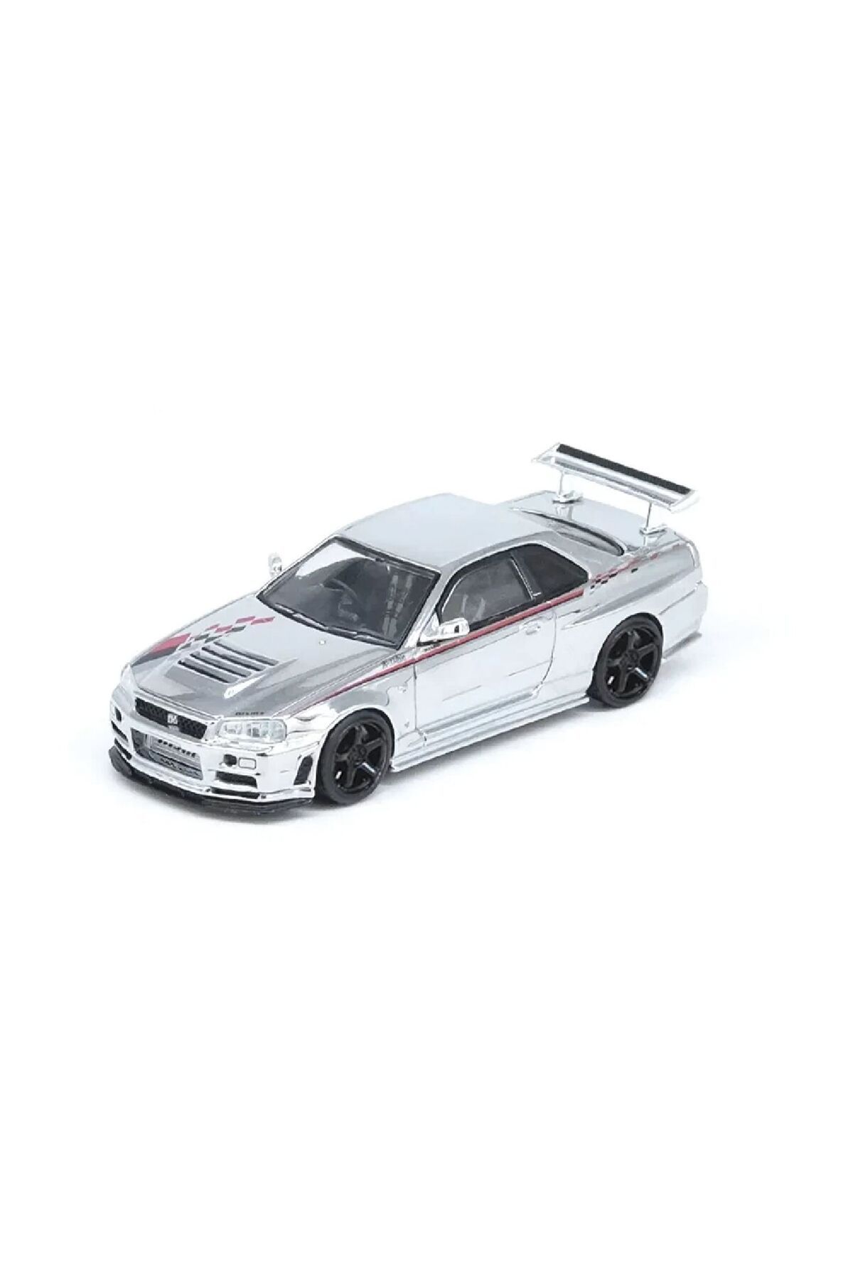 Oyuncakmatik 1:64 Diecast Nissan Skyline GT-R R34 Nismo R-Tune Chrome 3 Inno Model Araba