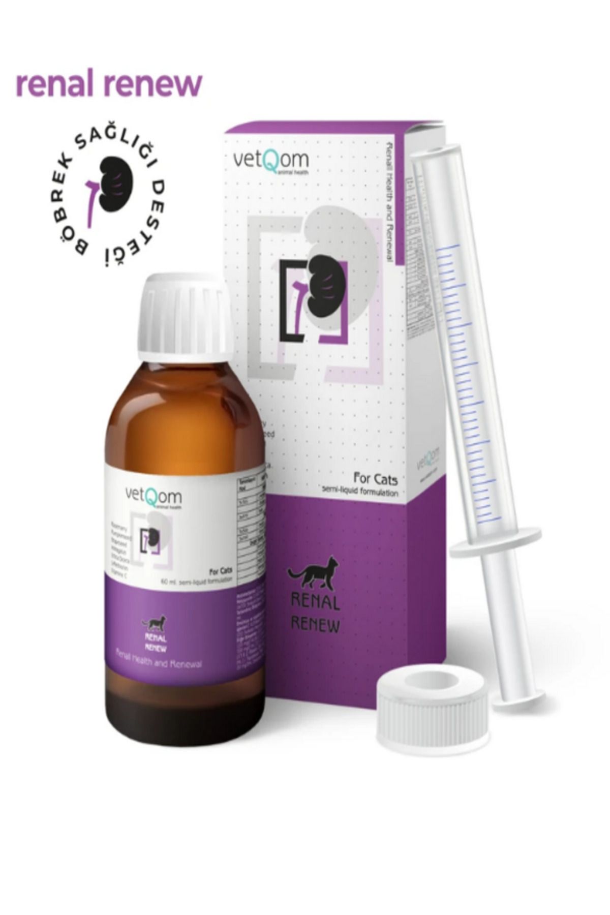 Vetqom Kedi Renal Renew – – 60 ml.