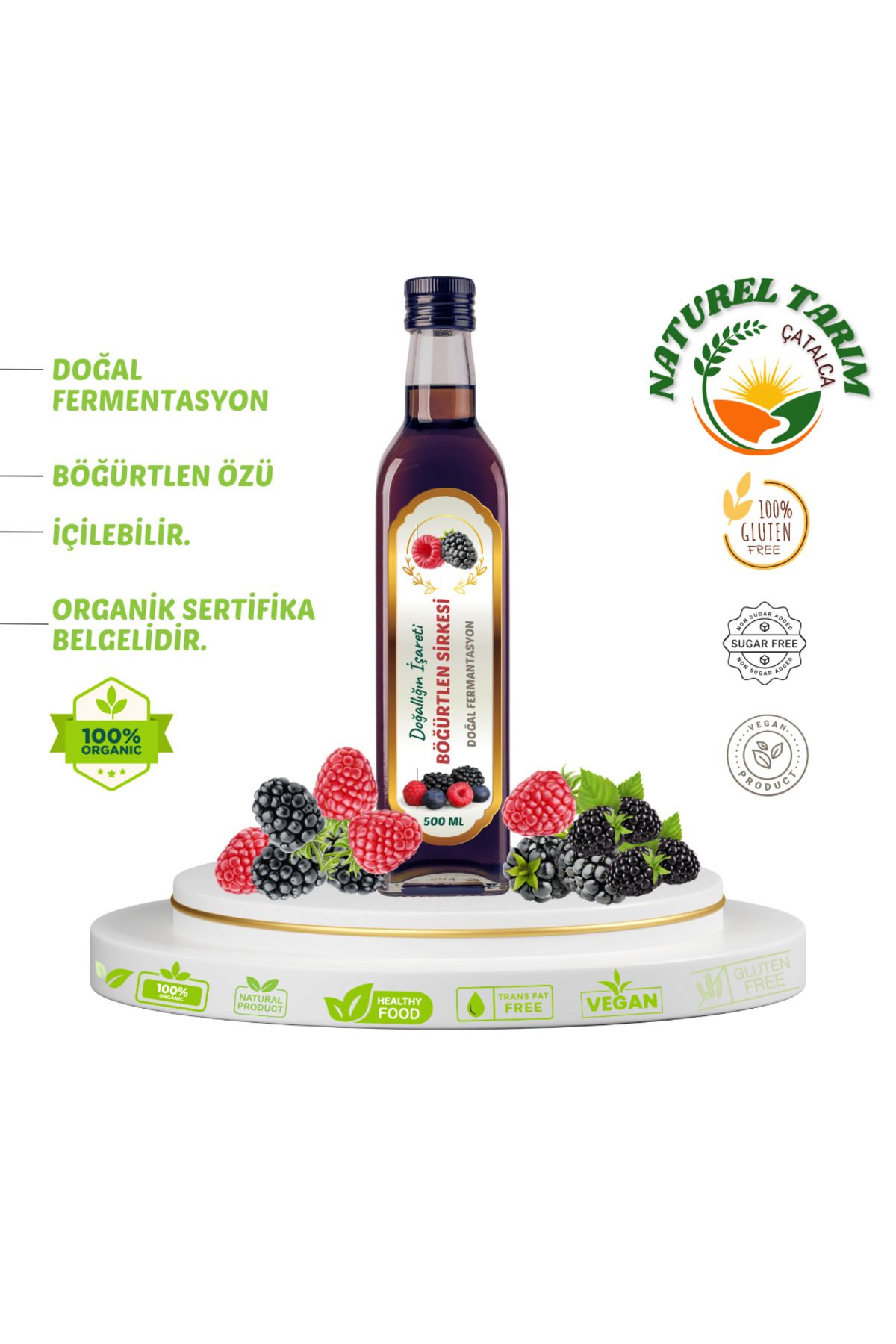 NATUREL ORGANİK BÖĞÜRTLEN SİRKESİ