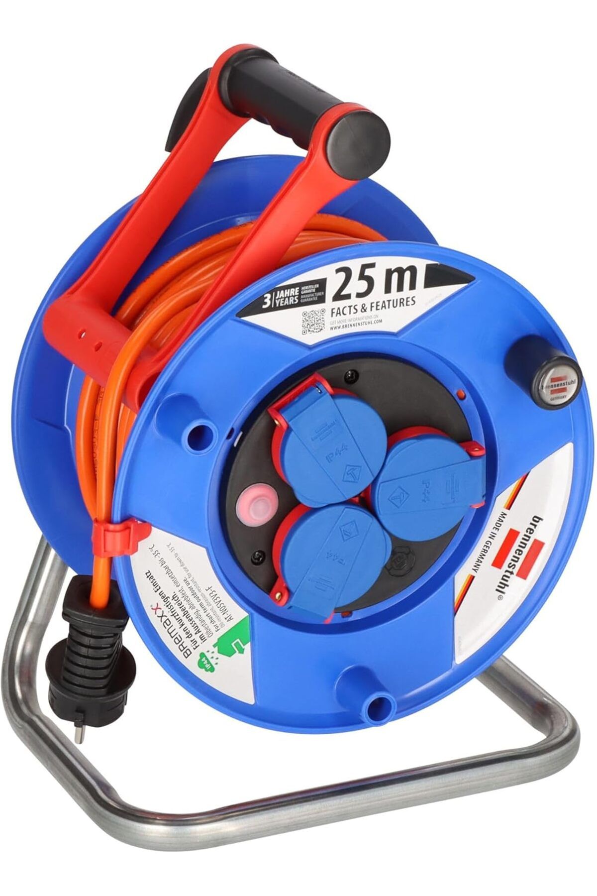 STOREMAX mrttnca Garant Serisis IP44 Lisanslı 25 Metre Makaralı Uzatma Kablosu Turuncu trndymrt 1087243