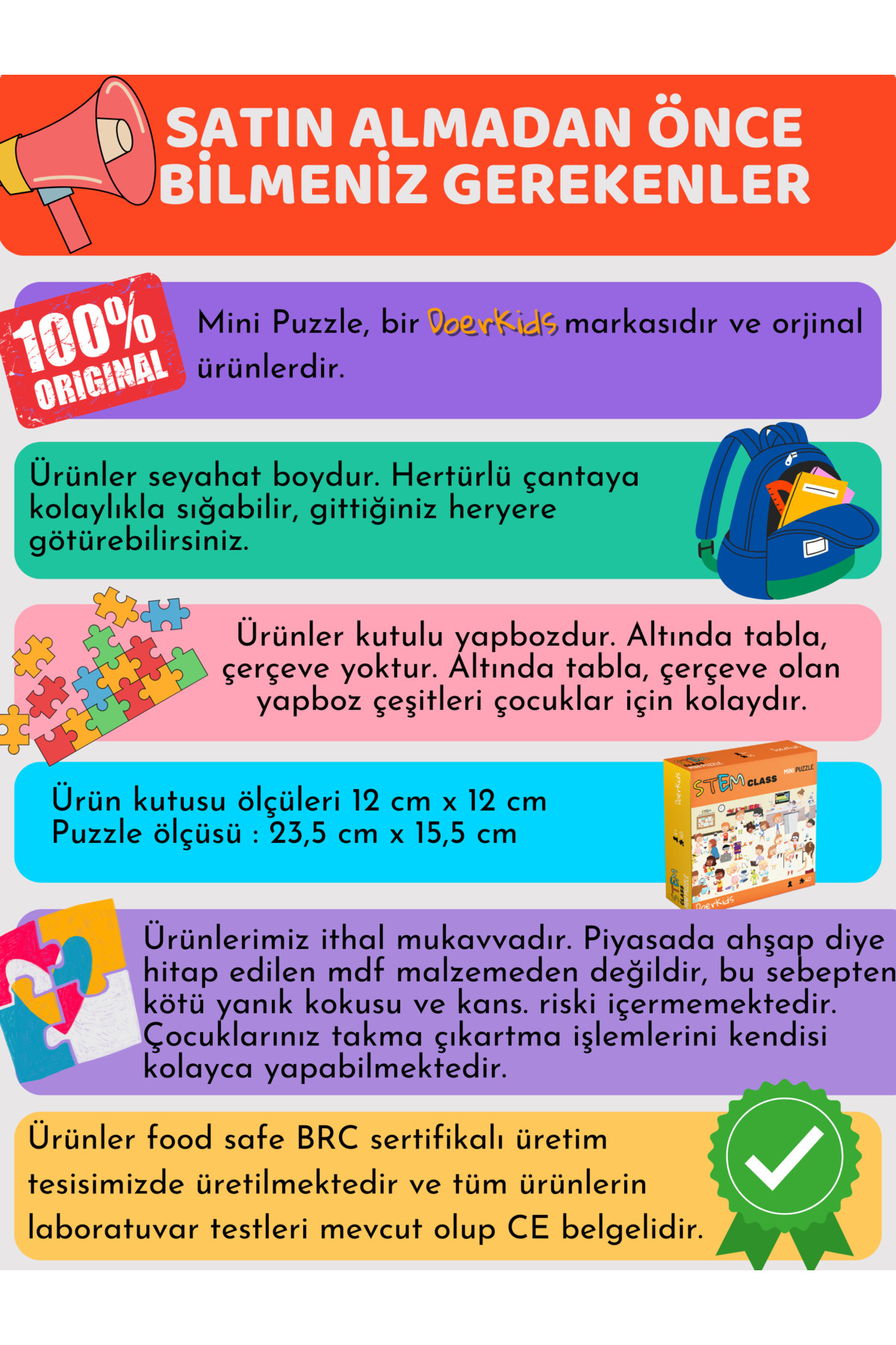 DoerKids Şekiller Mini Puzzle | 3-7 Yaş - 40 Parça fotoğrafı 2 (önizleme)