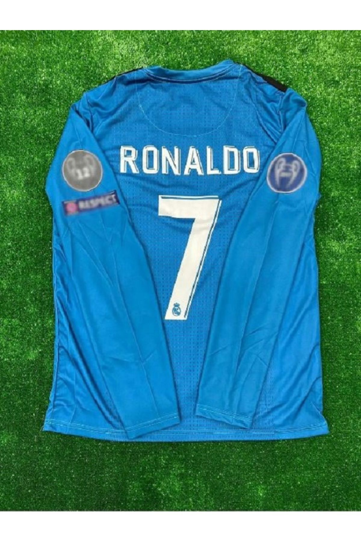 Lion Spor Cristiano Ronaldo 2018 Sezonu Uzun Kollu Turkuaz Hava Alabilen Polyester Kumaş Halısaha Forması