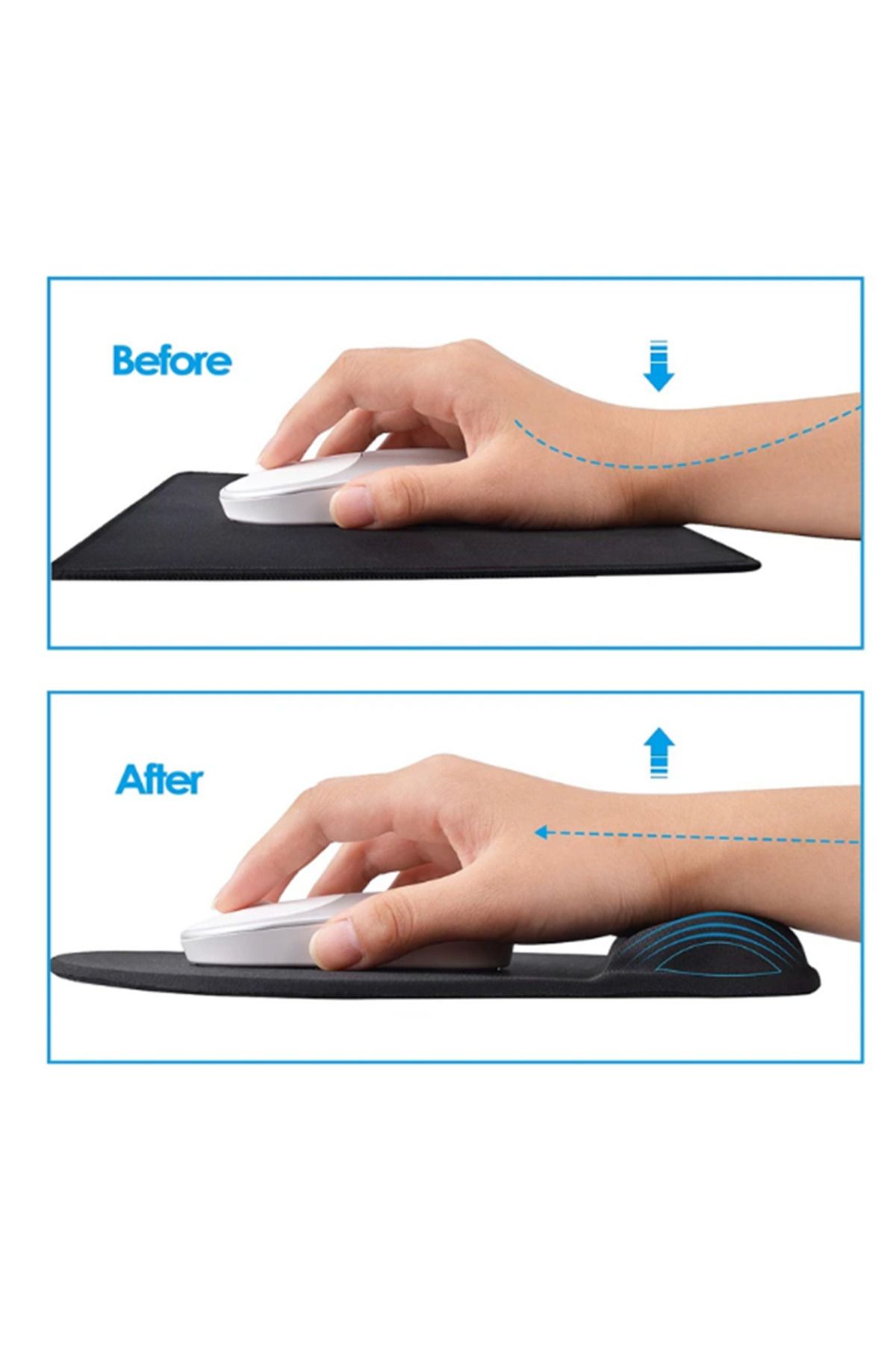 Boldy-Mousepad with Wrist Support - Non-Slip Mouse Pad - Mouse Pad - Rectangular Mouse Pad - Office Mousepad 5