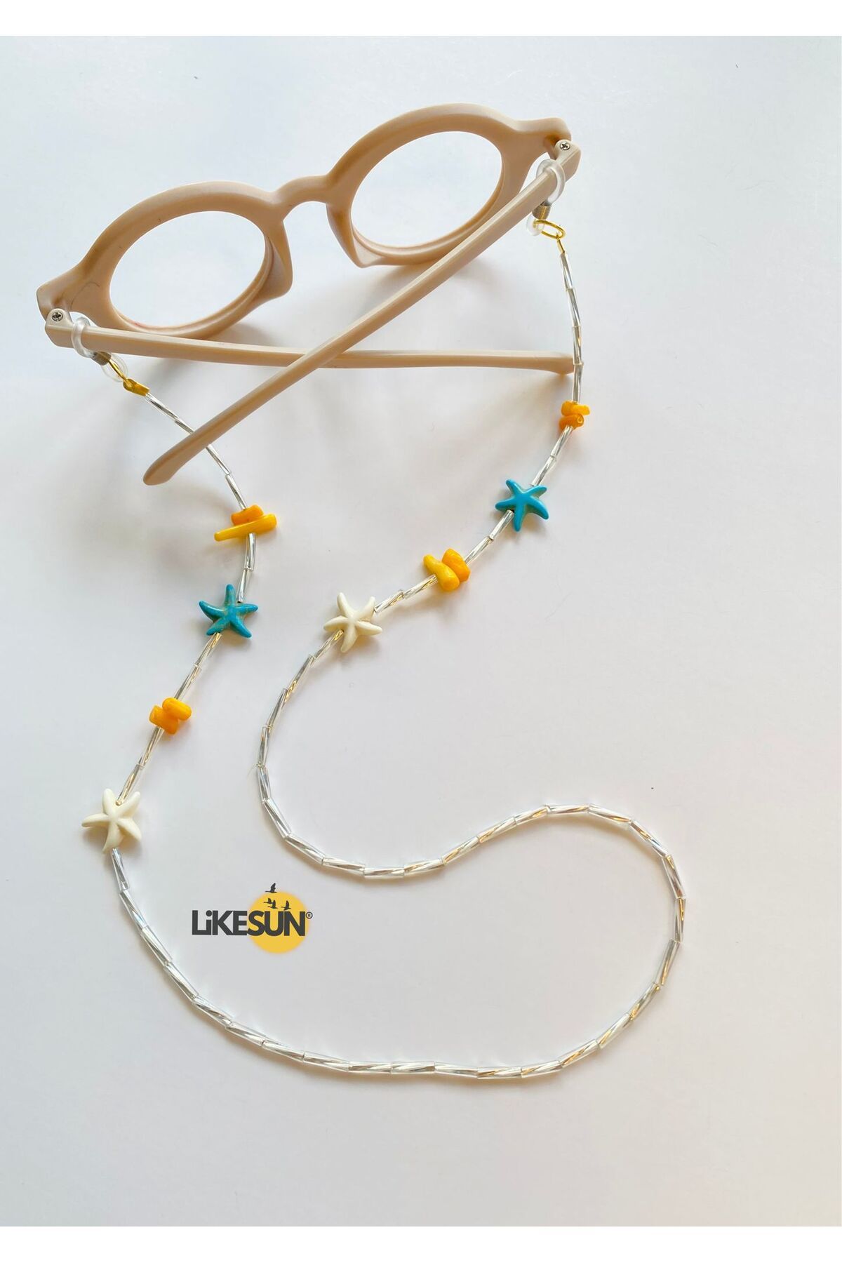 LiKESUN-Natural Stone Turquoise Children's Glasses Strap Eyeglasses Lanyard Glasses Chain 3