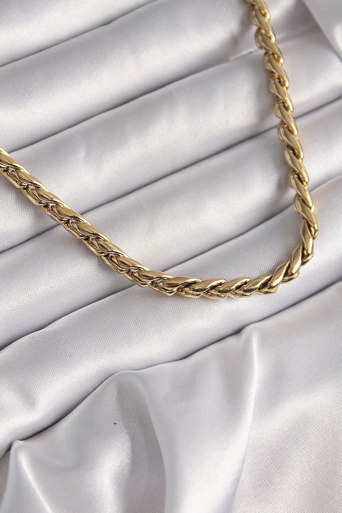 BirdoluSepet 316L Çelik Gold Renk Arpa Zincir Model Kadın Kolye