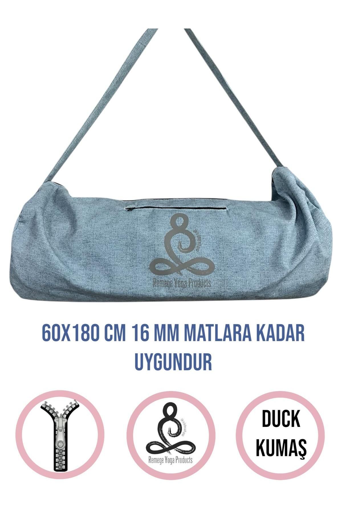 REMEGE Mat Taşıma Çantası Yoga Fitness Silindir Antrenman Çantası + 2 Adet Mat Toplama Lastiği