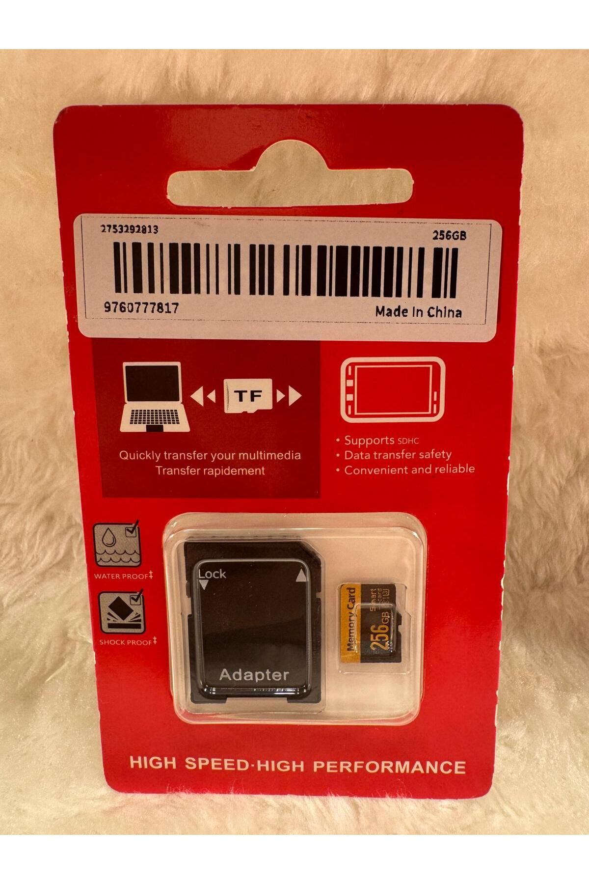 QEM Yüksek Hızlı Hafıza Kartı 256 GB U3 Sınıf 10 ve  SD Kart Okuyucu Adaptörü