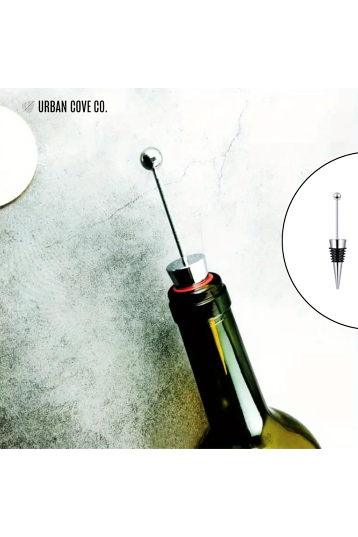 UrbanCove Co DIY - Paslanmaz Çelik Şarap Tıpası