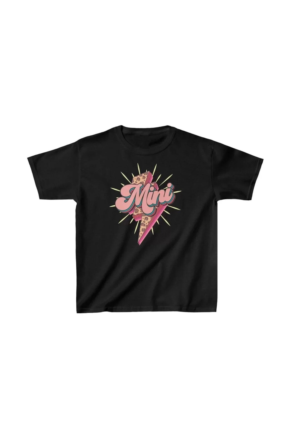 AE Stil Unisex Çocuk Baskılı T-Shirt - Siyah