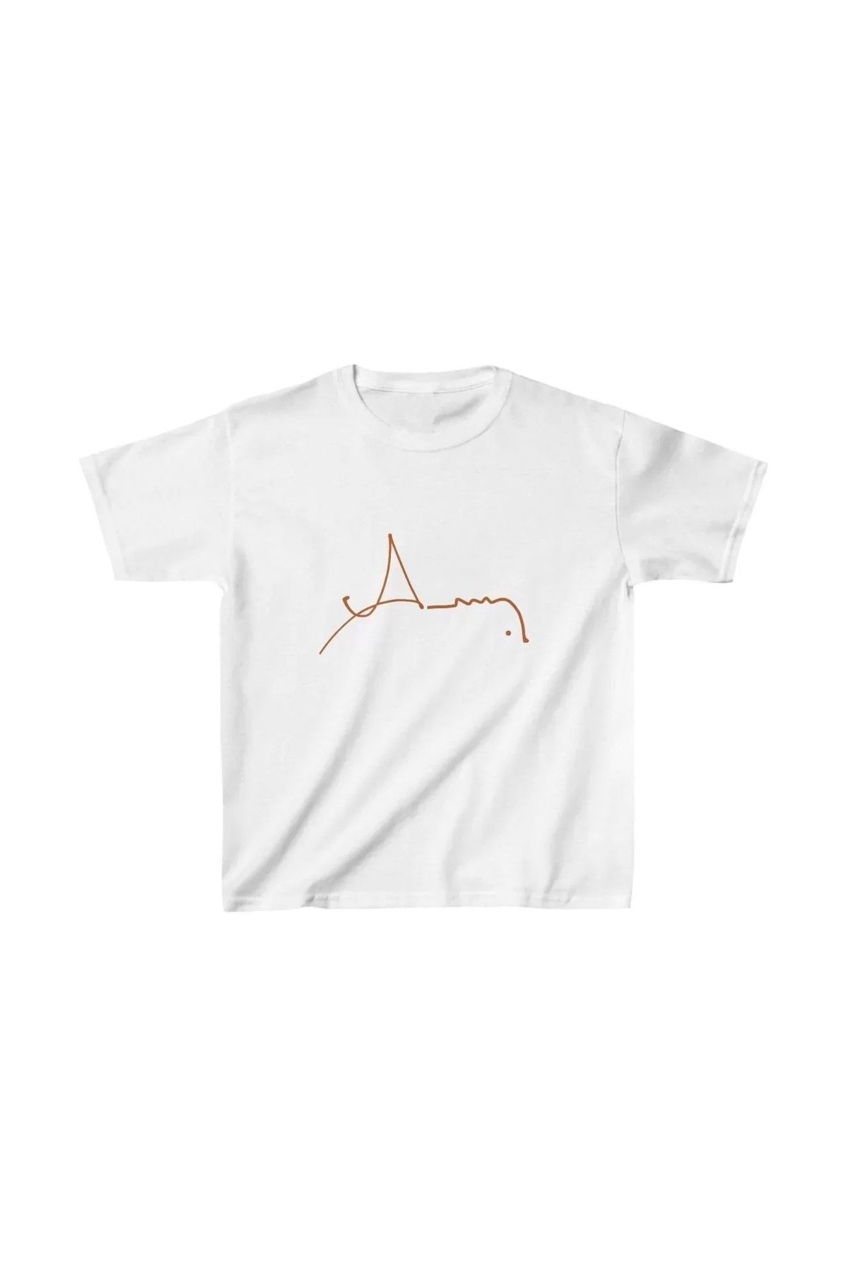 AE Stil Unisex Çocuk Baskılı T-Shirt - Beyaz