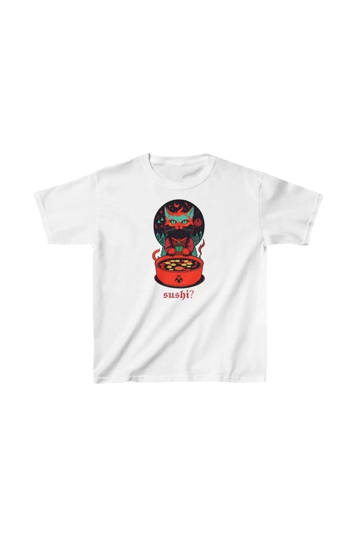 AE Stil Unisex Çocuk Baskılı T-Shirt - Beyaz