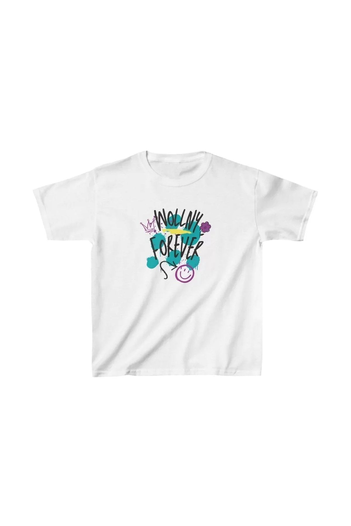 AE Stil Unisex Çocuk Baskılı T-Shirt - Beyaz