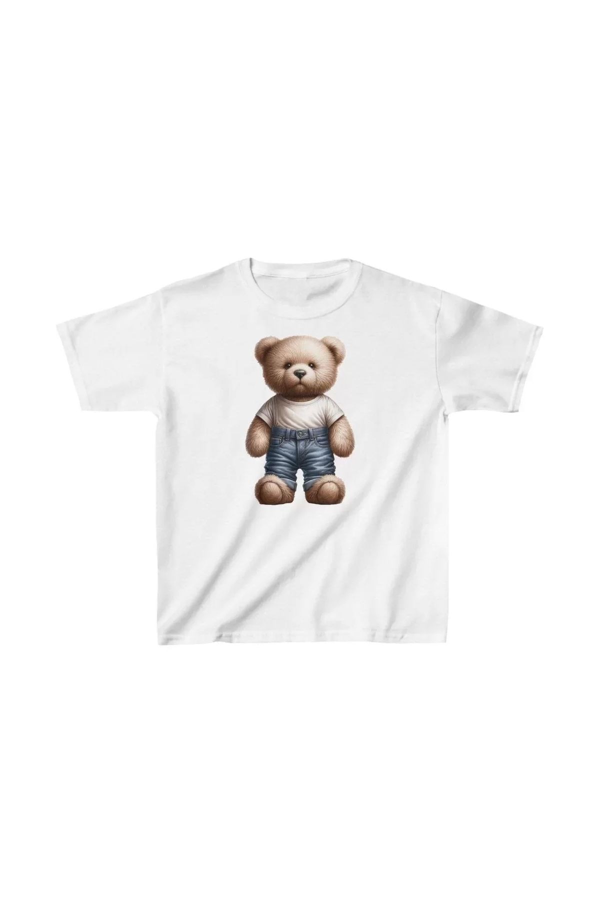 AE Stil Unisex Çocuk Baskılı T-Shirt - Beyaz