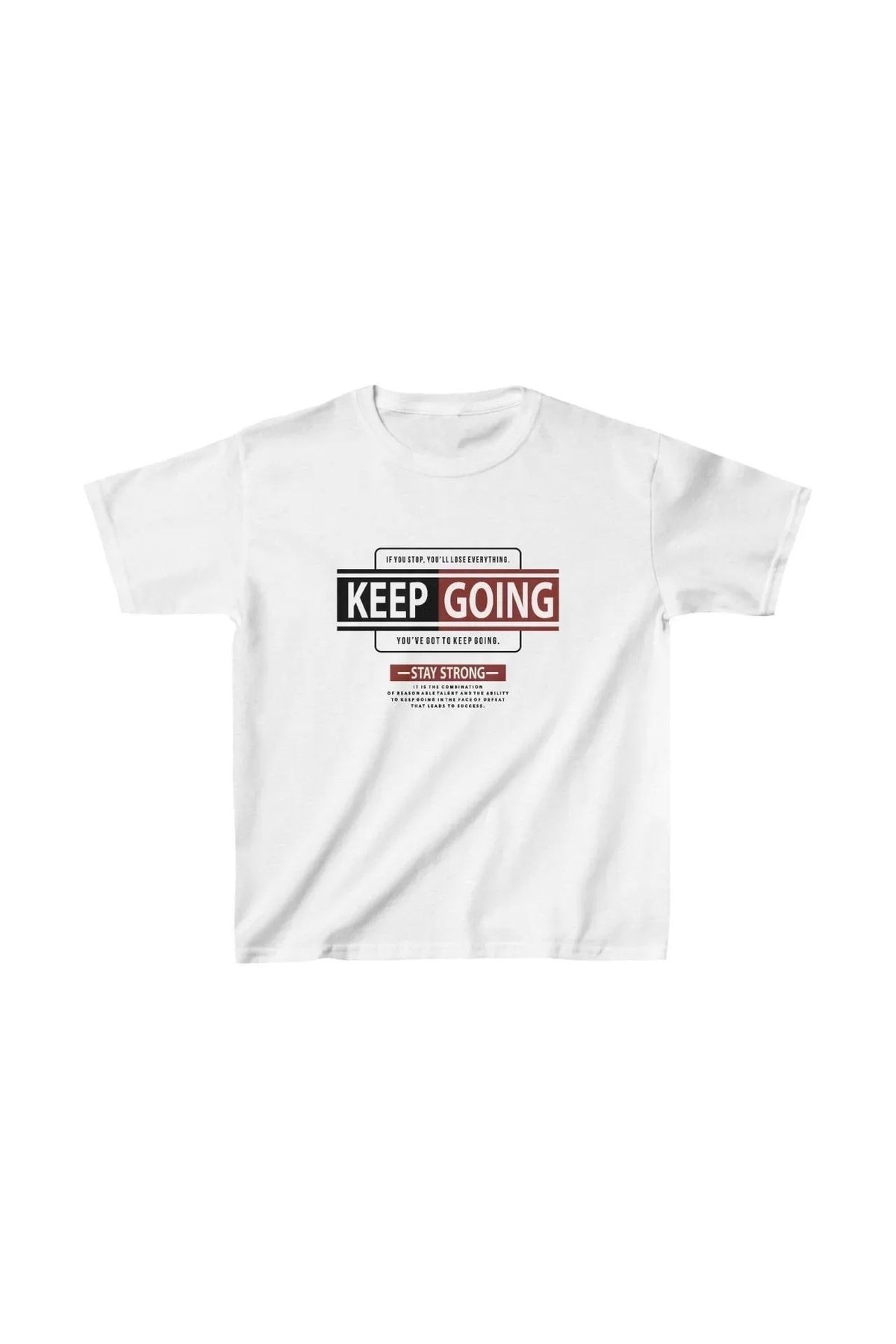 AE Stil Unisex Çocuk Baskılı T-Shirt - Beyaz