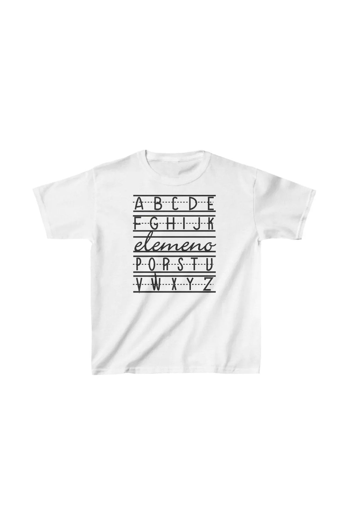 AE Stil Unisex Çocuk Baskılı T-Shirt - Beyaz