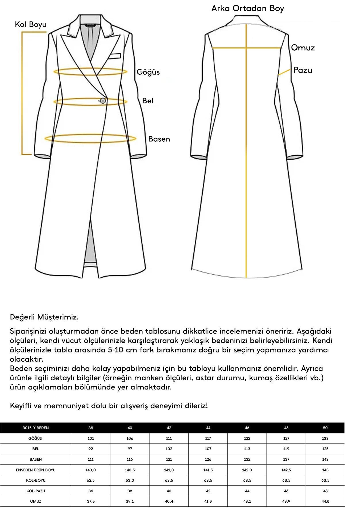 Olcay  Çıkabilen Kürklü Erkek Yaka Belden Kuşaklı Manto KAMEL 3015-Y - Görsel 8