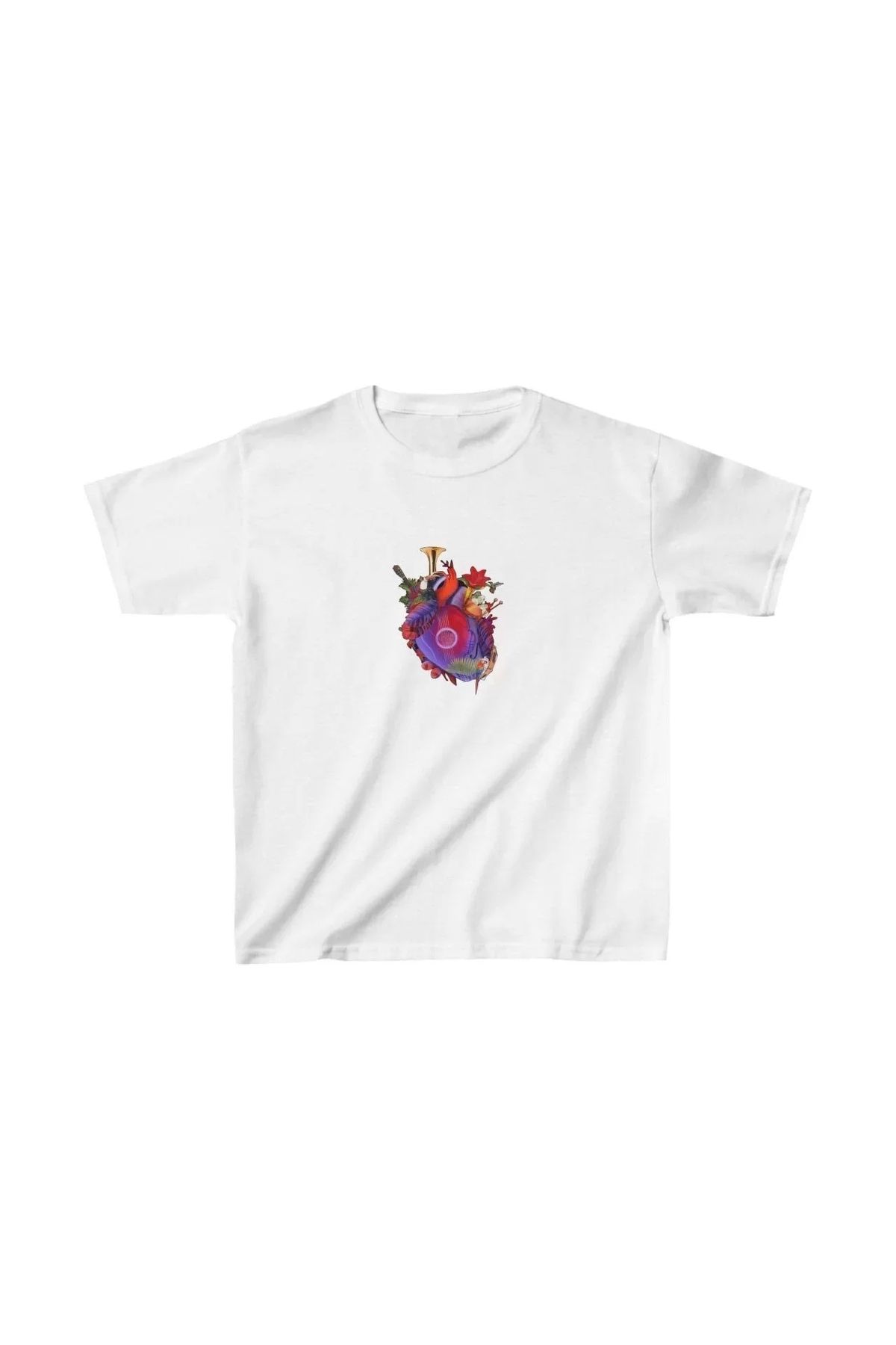 AE Stil Unisex Çocuk Baskılı T-Shirt - Beyaz