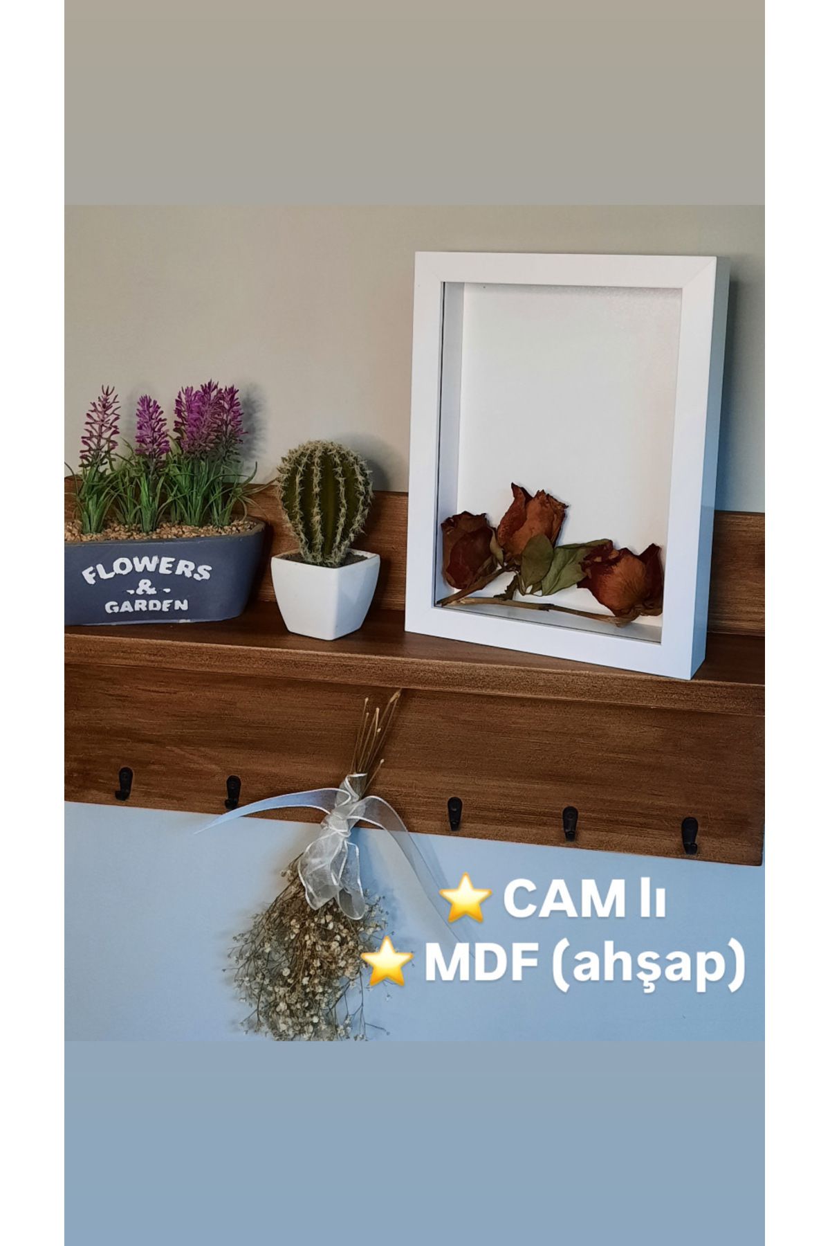 Sevcan sanat atölyesi-18×24×3 Memory Frame Flower Frame Glass Depth Frame 5