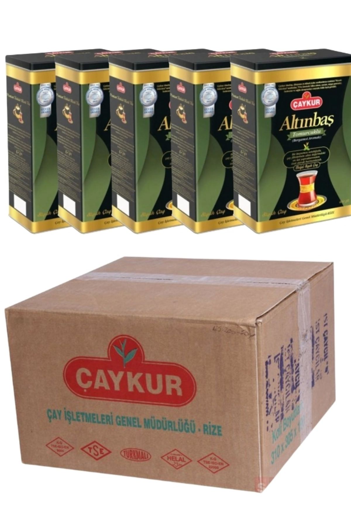 Çaykur Altınbaş Çay Teneke Kutu Bergamotlu 400gr * 12 adet