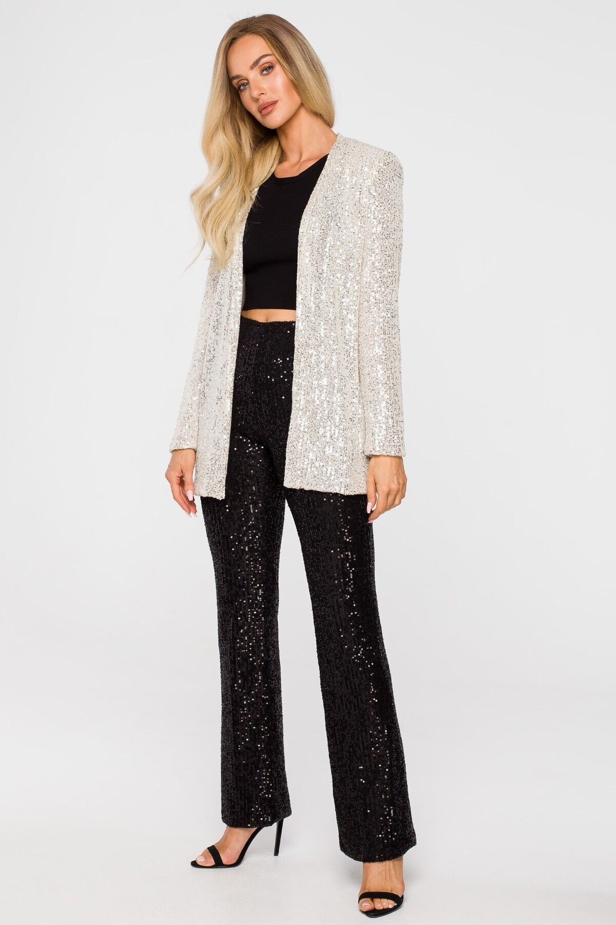 Made of Emotion-Sequin blazer without fastening 2