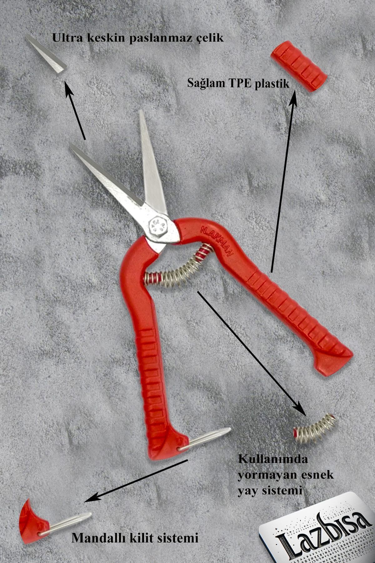 LAZBİSA-Lz-K12 Pruning Set - 4-Piece Branches and Vaccine Flap Knife 5