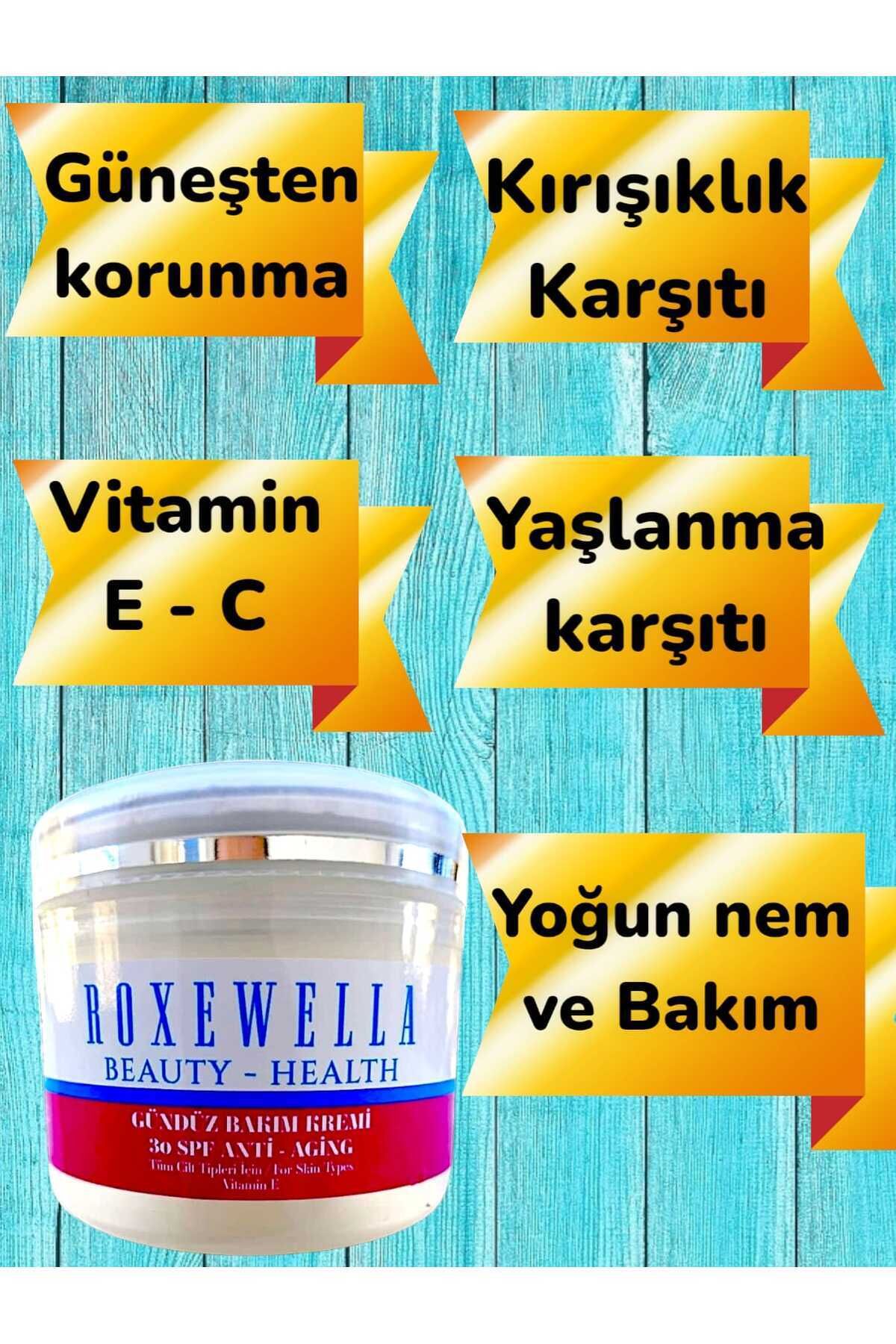 ROXEWELLA Gündüz Bakım Kremi & +30Spf Güneş Koruyucu - Kırışıklık - Yaşlanma - Leke Karşıtı